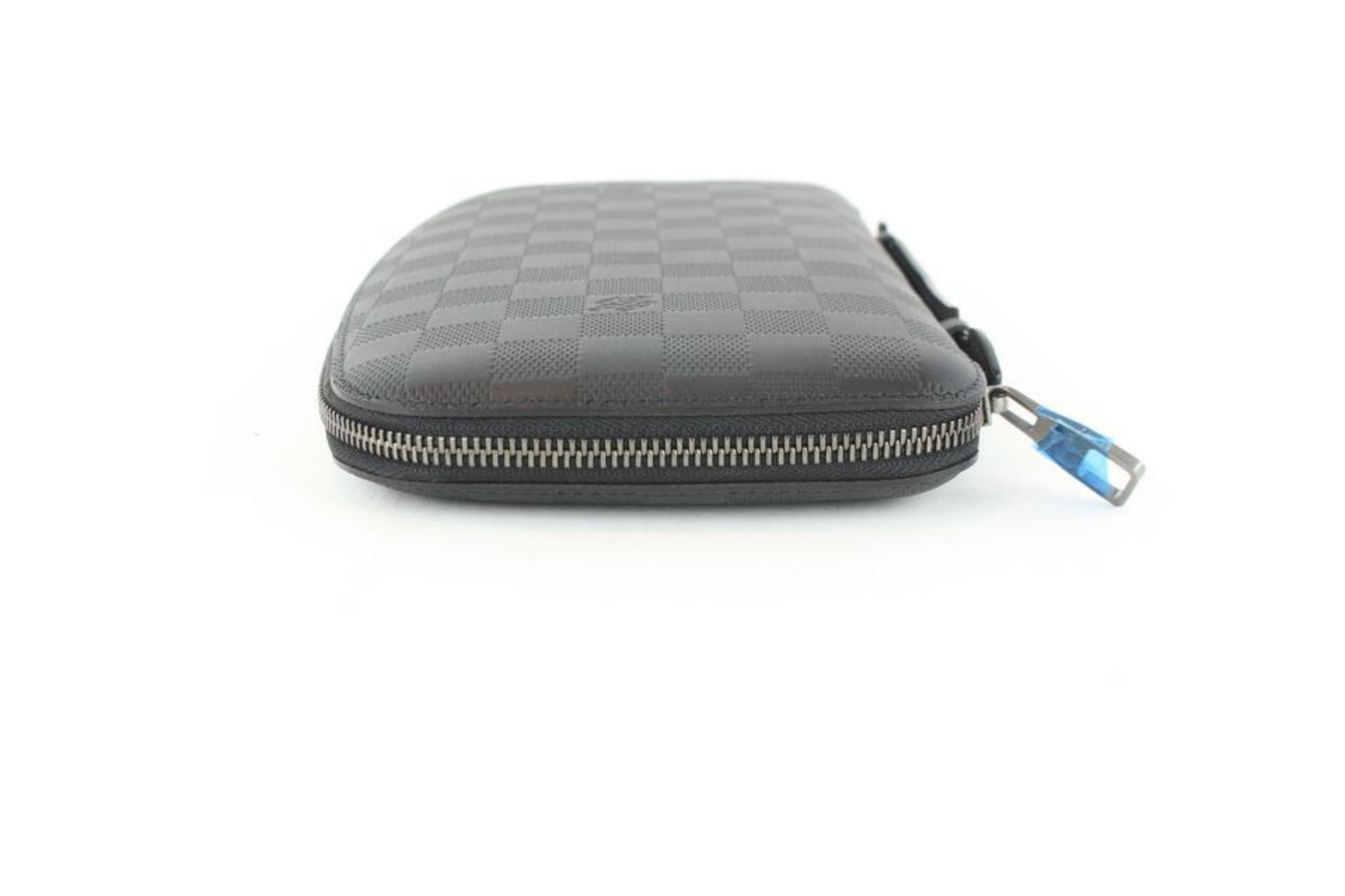 Louis Vuitton Onyx Damier Infini Atoll Organizer Zippy 1lz1113 Black Clutch For Sale 8