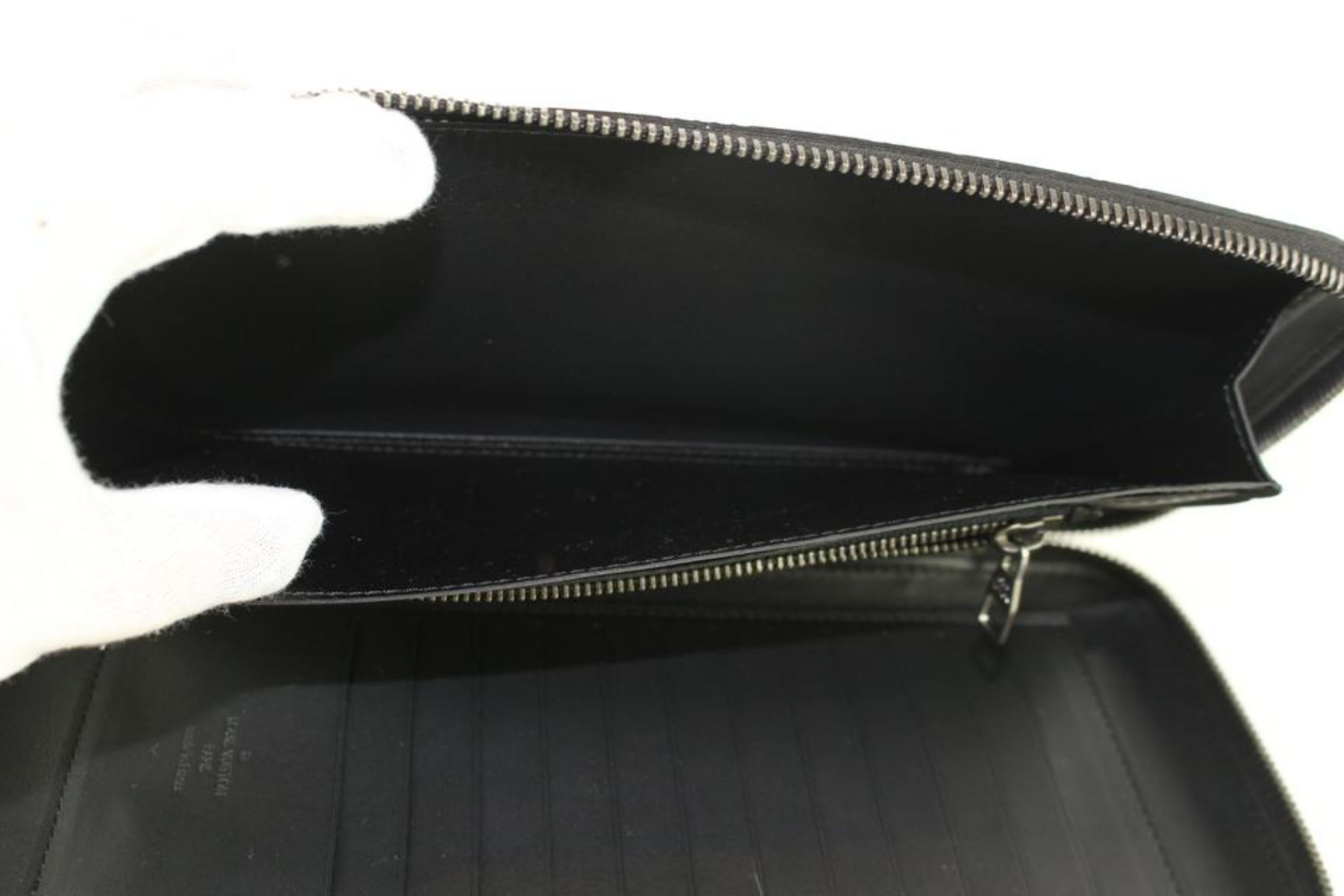 Louis Vuitton Onyx Damier Infini Atoll Organizer Zippy 1lz1113 Black Clutch For Sale 2