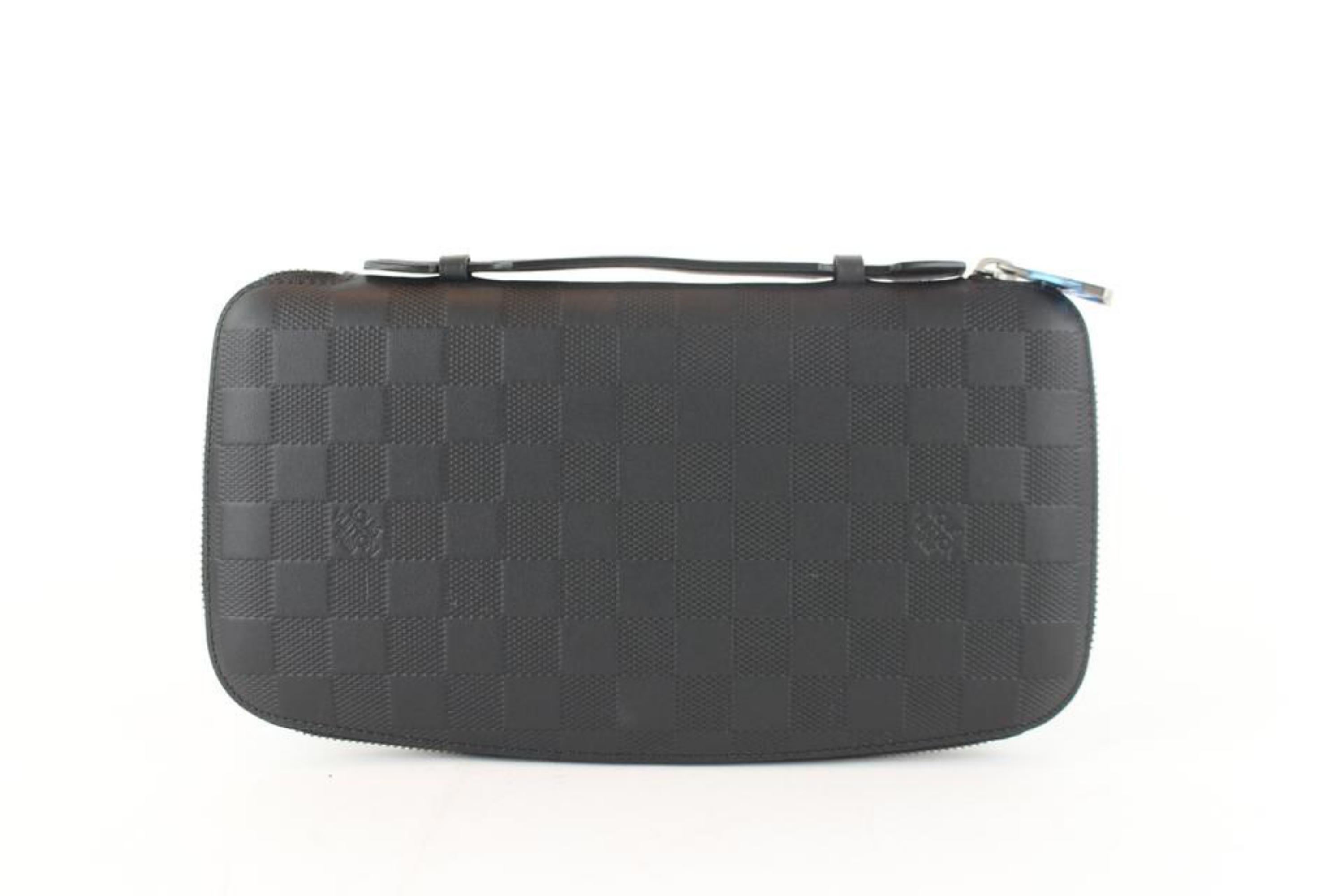 Louis Vuitton Onyx Damier Infini Atoll Organizer Zippy 1lz1113 Black Clutch For Sale 4