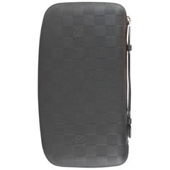Louis Vuitton Onyx Damier Infini Atoll Organizer Zippy 1lz1113 Black Clutch