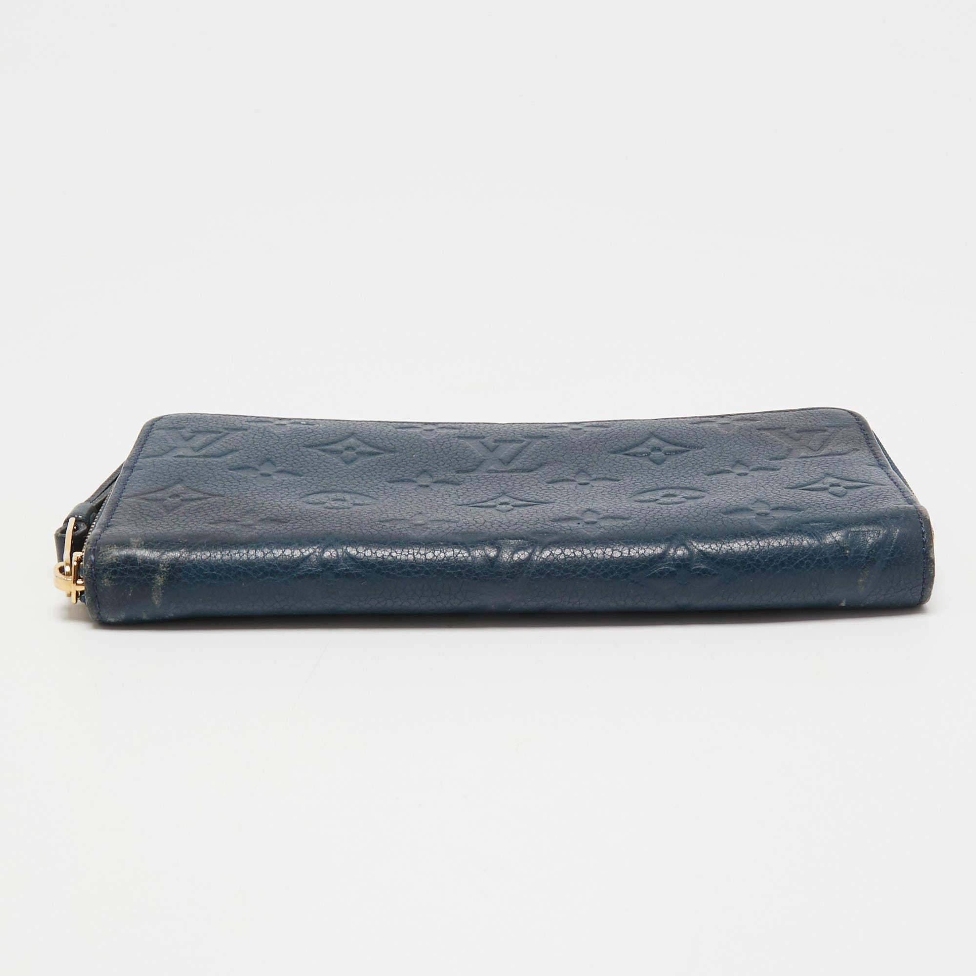 Black Louis Vuitton Orage Monogram Empreinte Leather Zippy Wallet For Sale