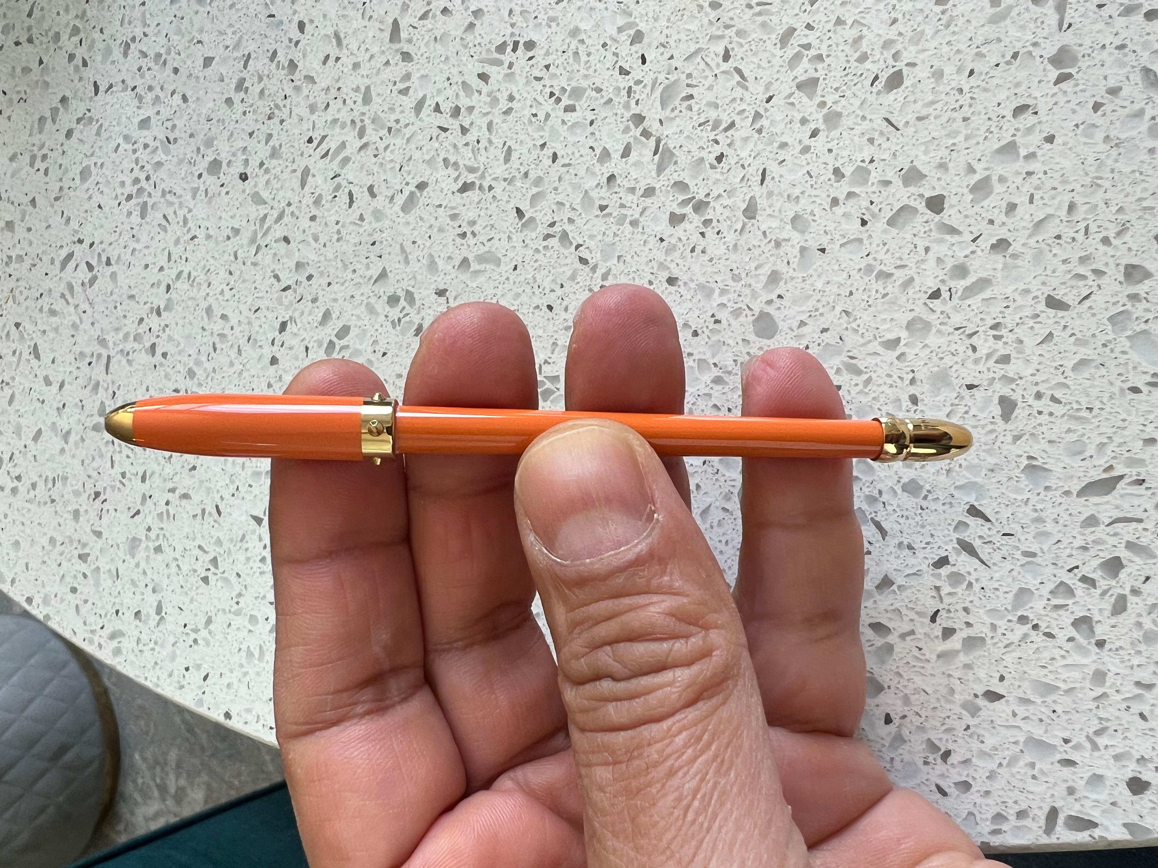 Louis Vuitton Orange and Gold Agenda chic pen   7