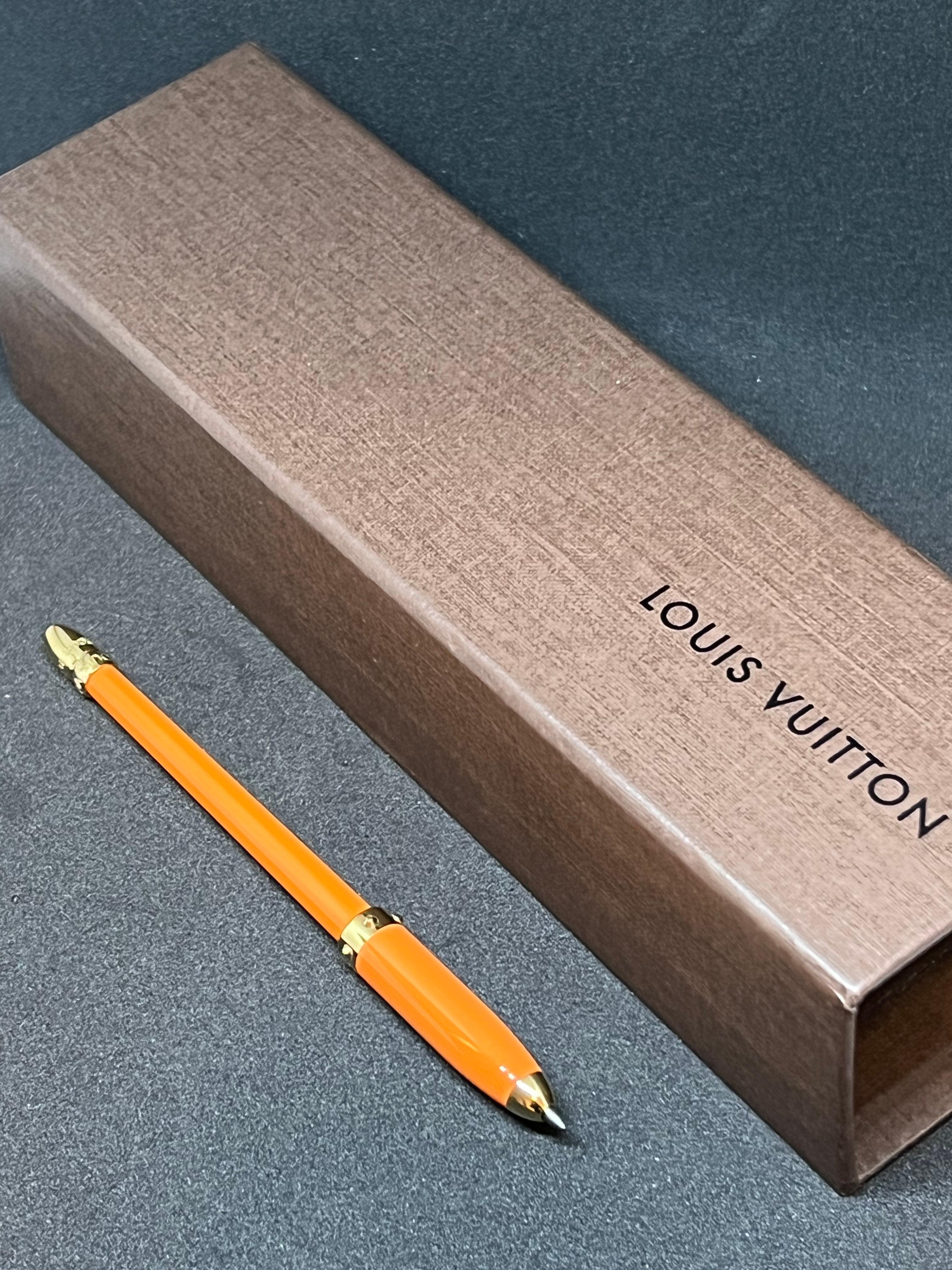 Louis Vuitton Orange and Gold Agenda chic pen   1