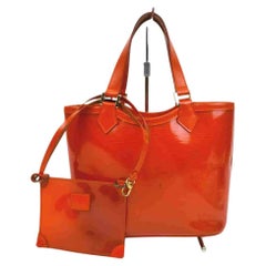 Orange Baia Lagoon Bay Plage Epi Clear Beach Tote mit Beutel von Louis Vuitton