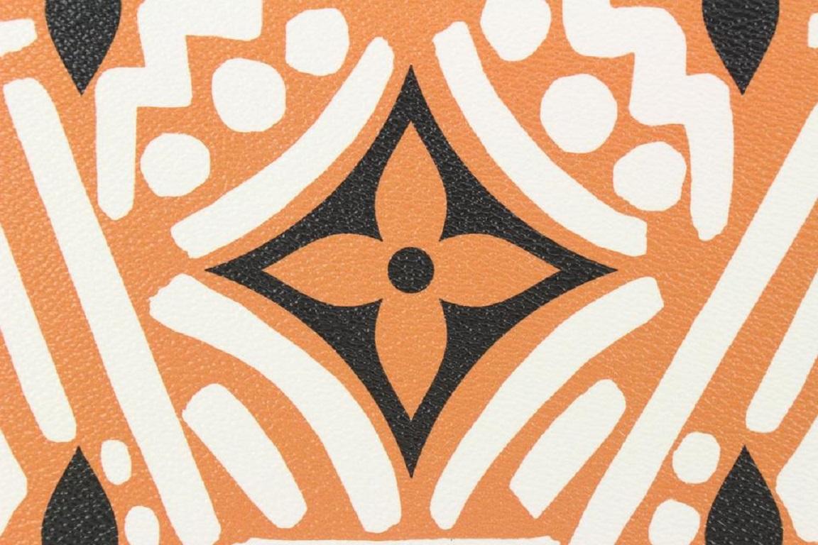 Louis Vuitton Orange-Brown Monogram Crafty Neverfull Pochette MM GM Wristlet For Sale 4