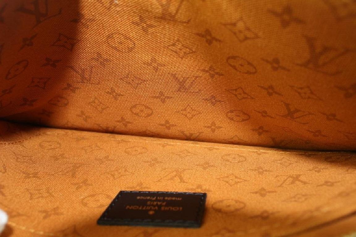 Orange-Braun Monogramm Crafty Neverfull Pochette MM GM Handgelenkstasche von Louis Vuitton im Angebot 8