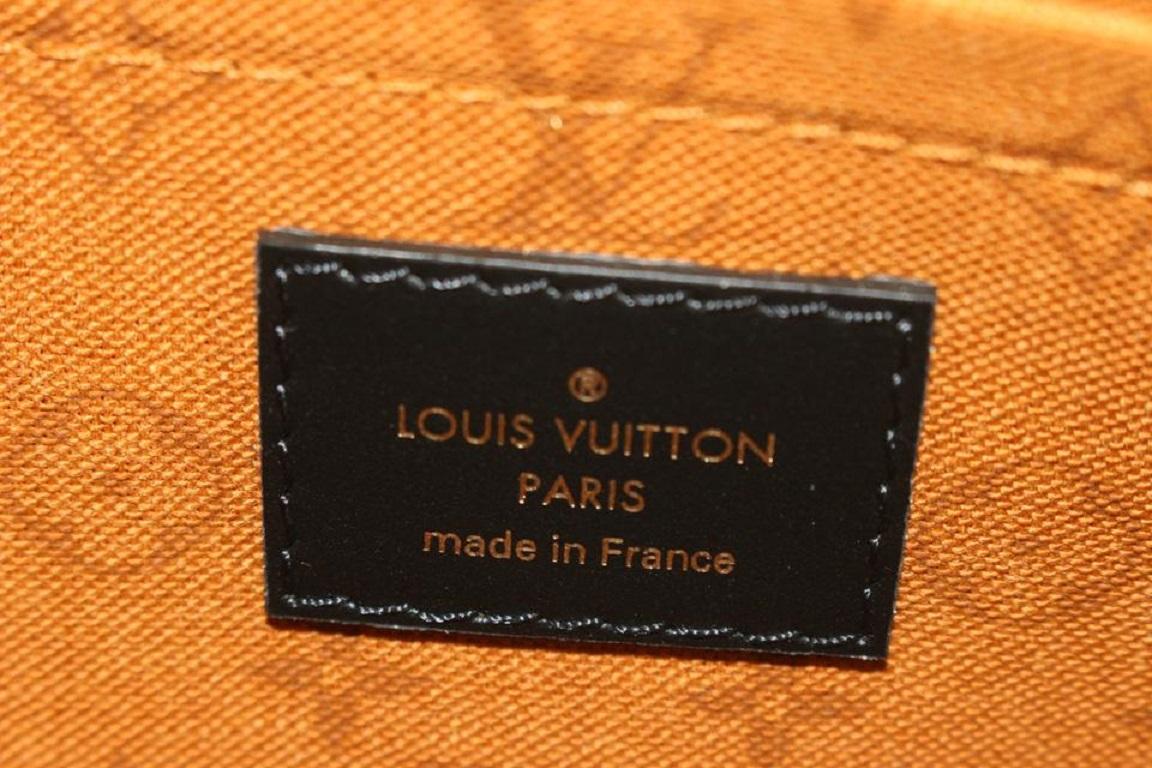 Orange Louis Vuitton - Pochette Neverfull MM GM artisanale orange-marron avec monogramme en vente
