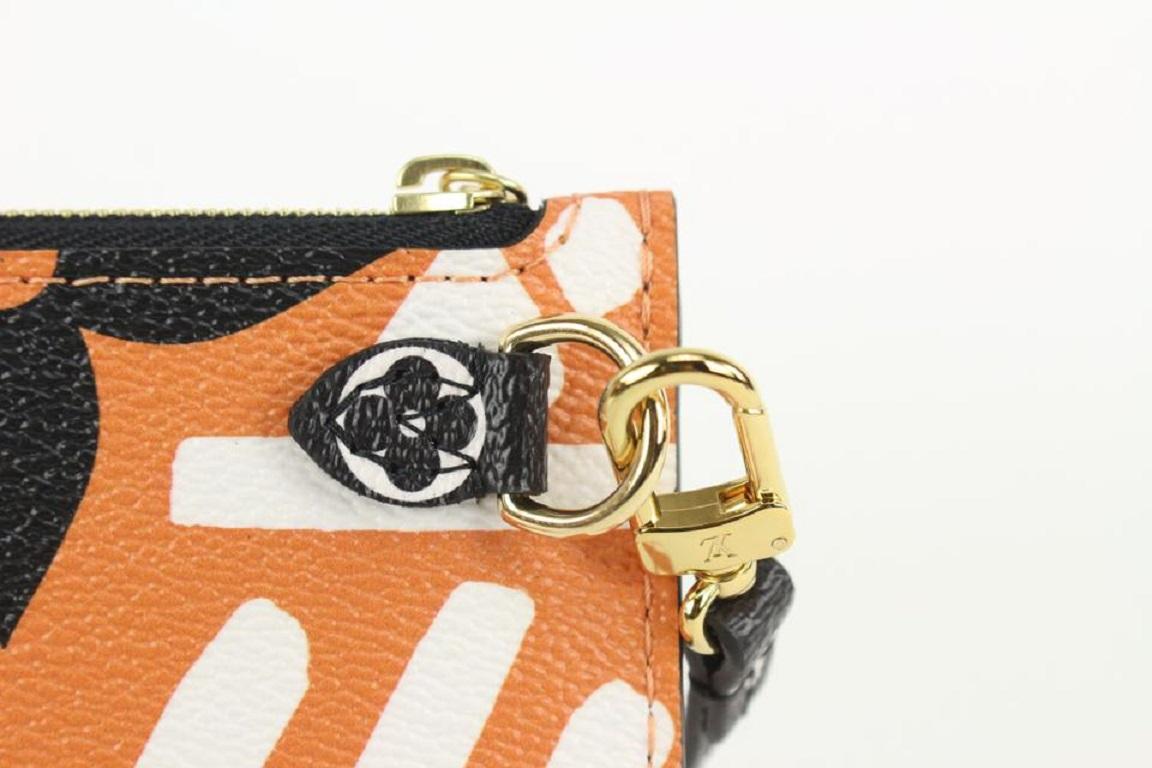 Louis Vuitton Orange-Brown Monogram Crafty Neverfull Pochette MM GM Wristlet For Sale 2