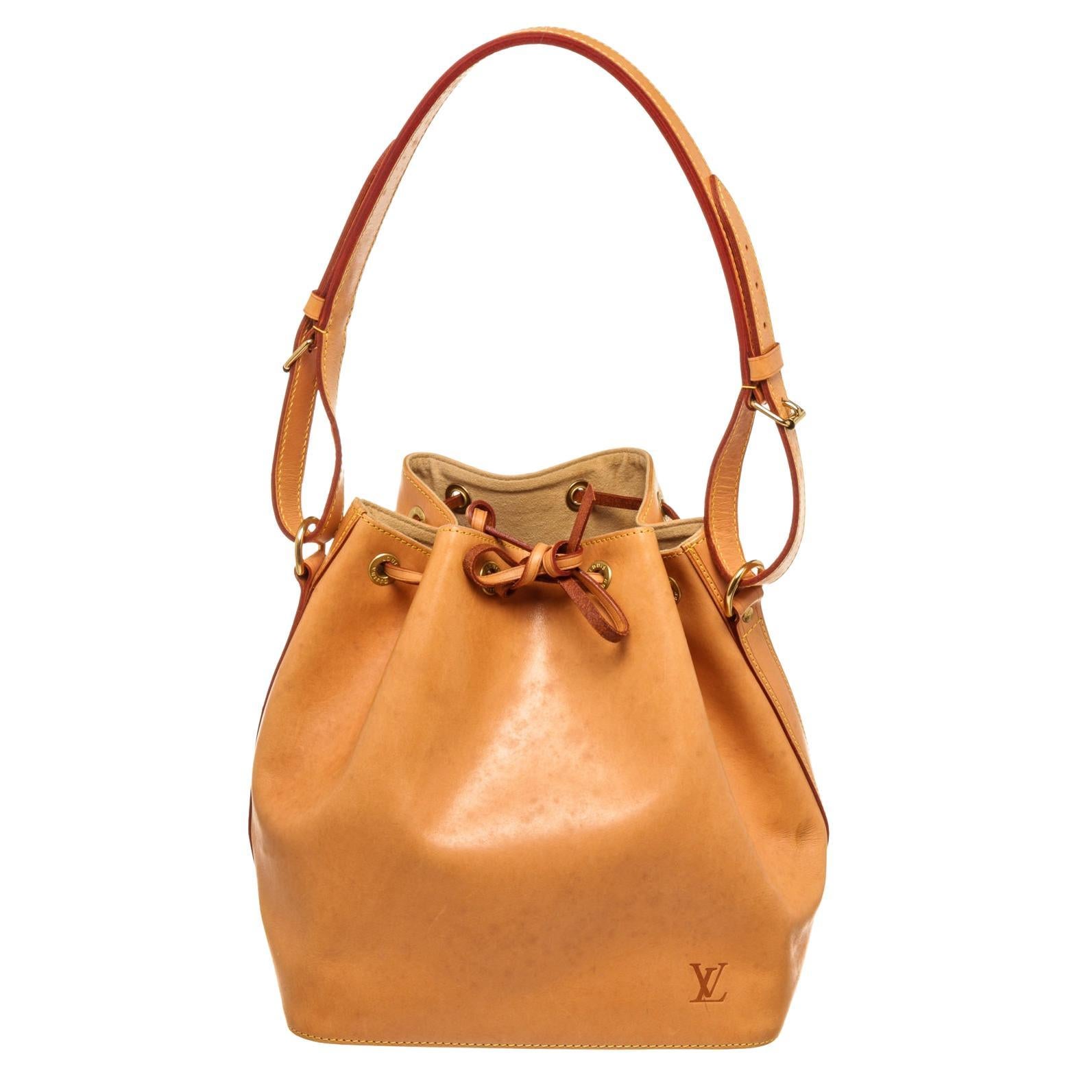 Louis Vuitton Orange Canvas Leather Noe PM Bucket Bag
