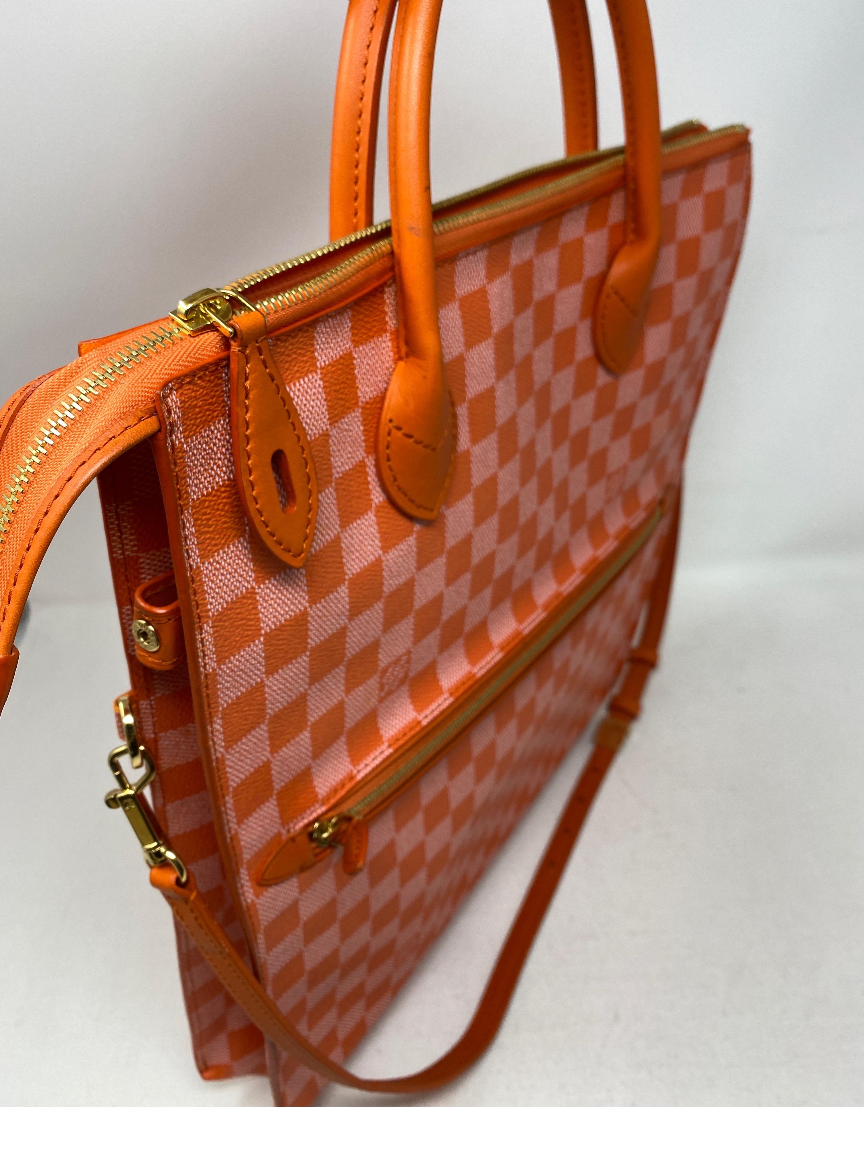 Louis Vuitton Orange Checkered Bag  5