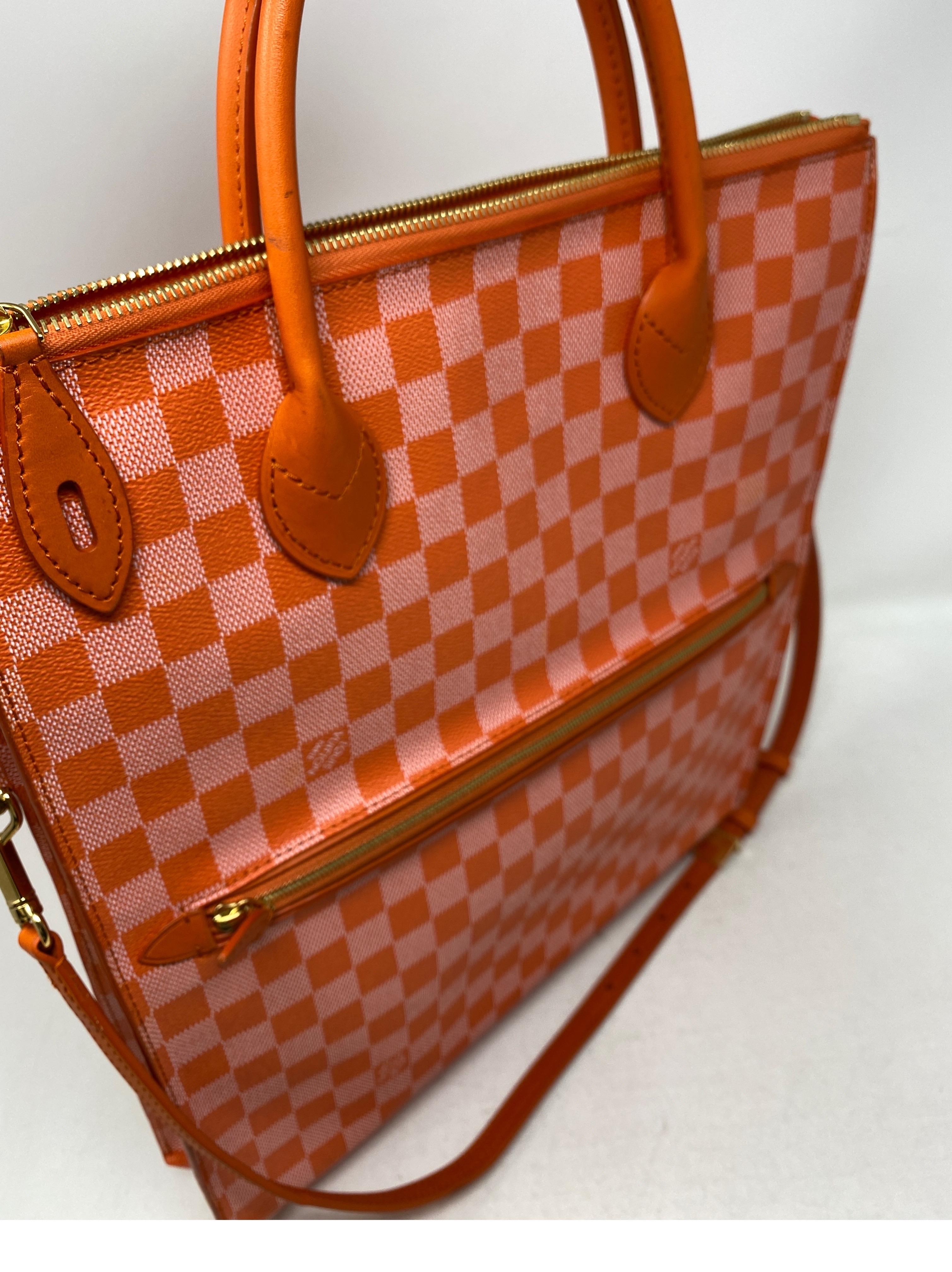 Louis Vuitton Orange Checkered Bag  6