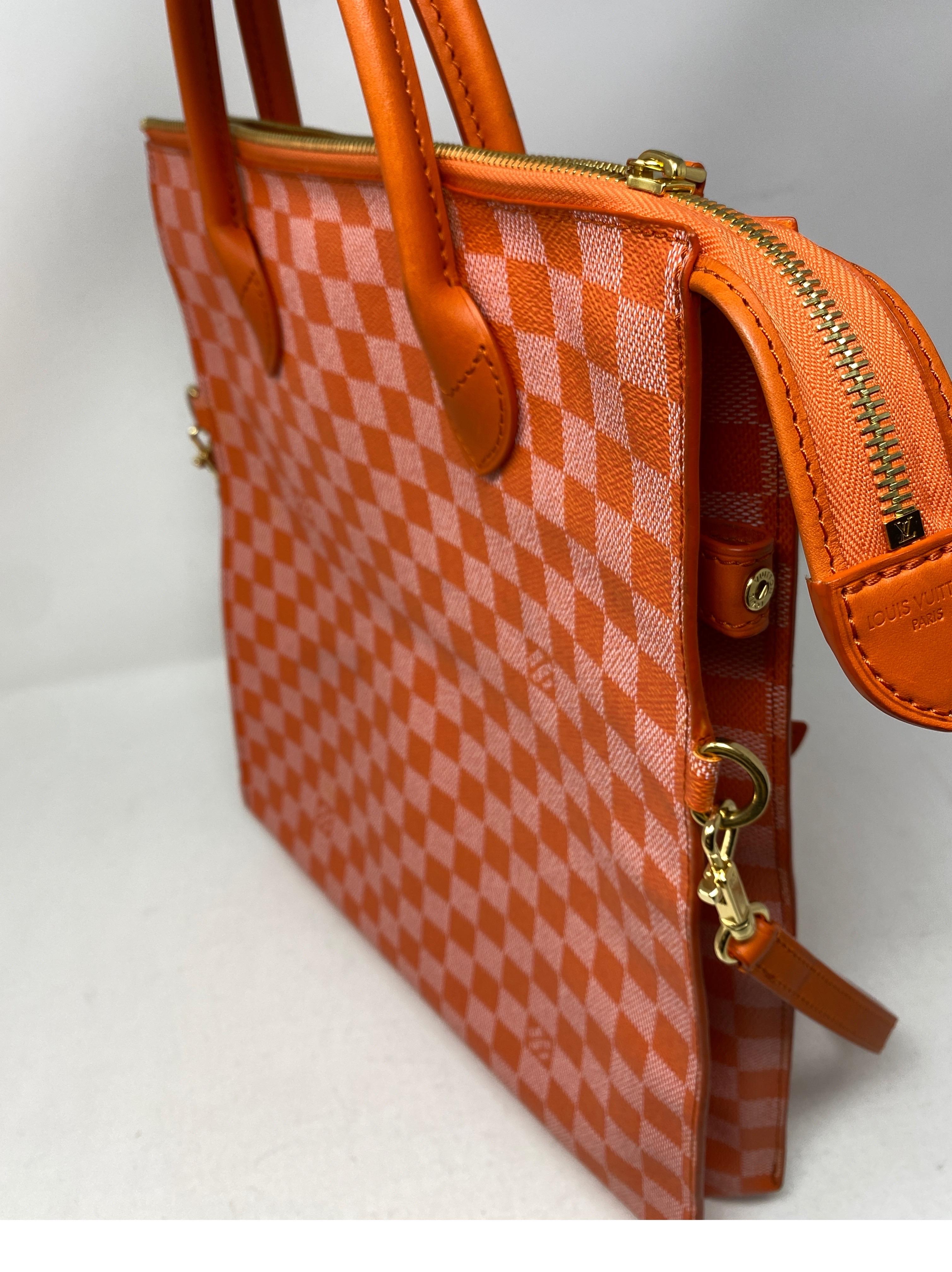 Louis Vuitton Orange Checkered Bag  7