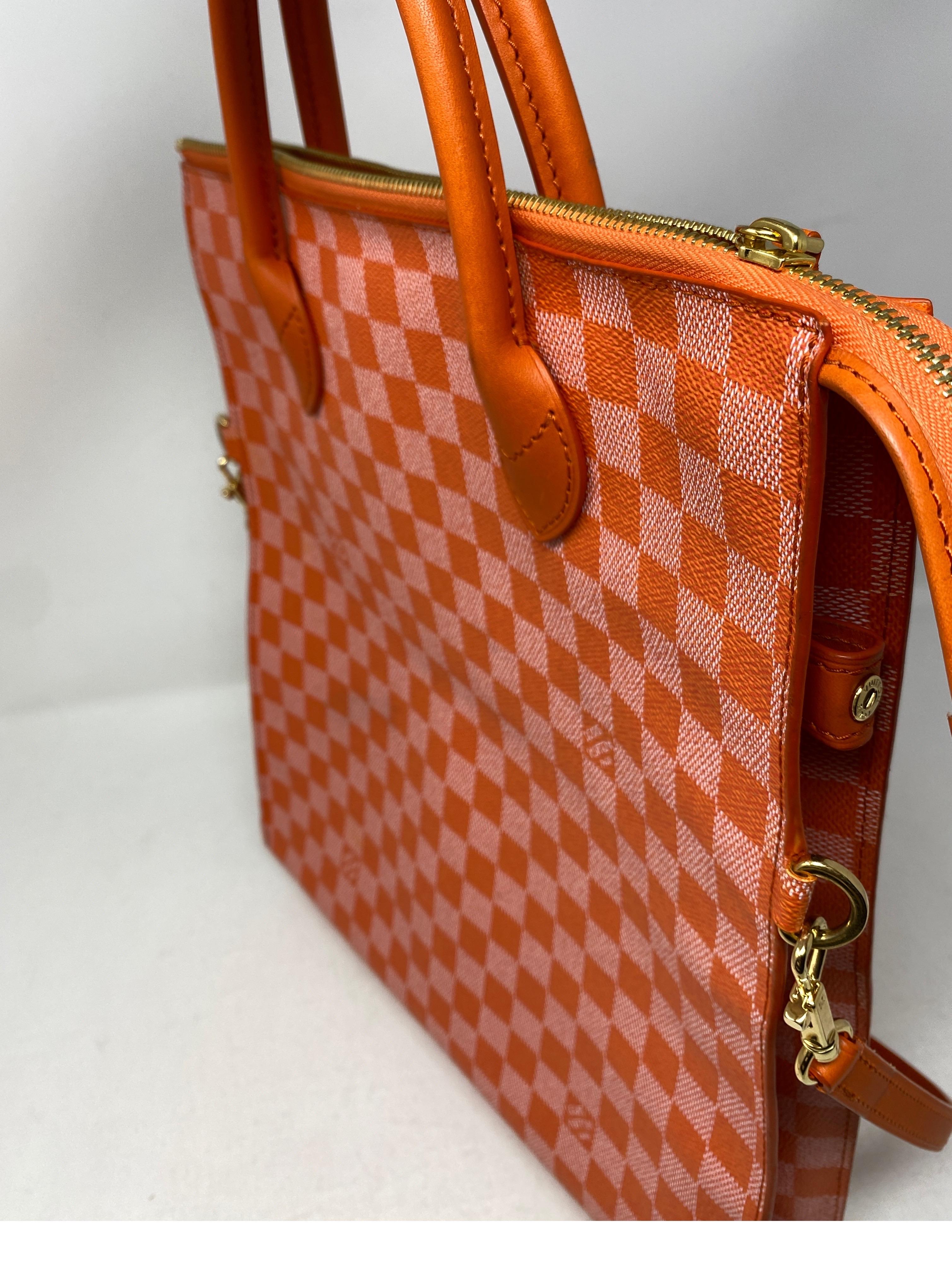 Louis Vuitton Orange Checkered Bag  8