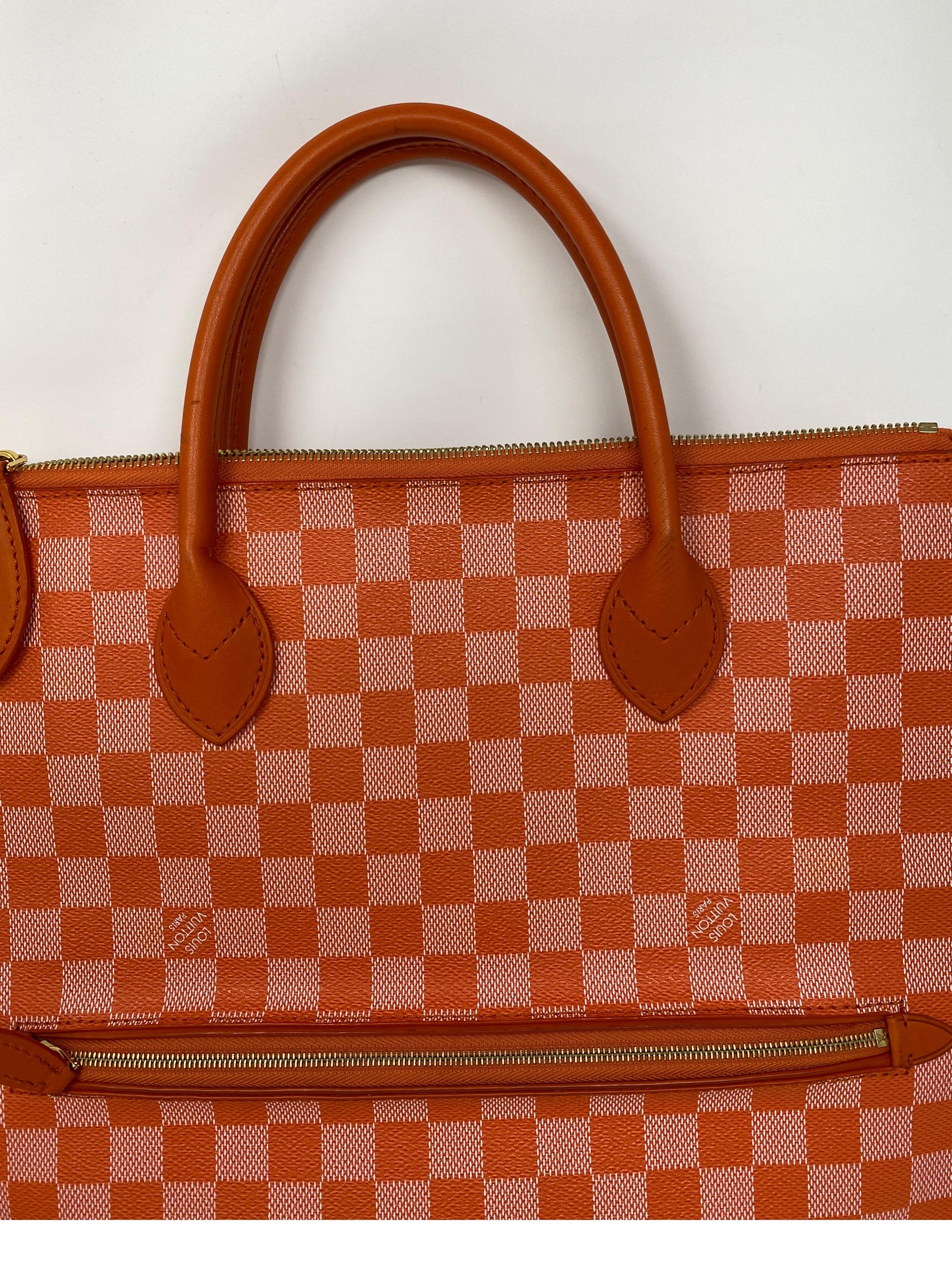 Louis Vuitton Orange Checkered Bag  9
