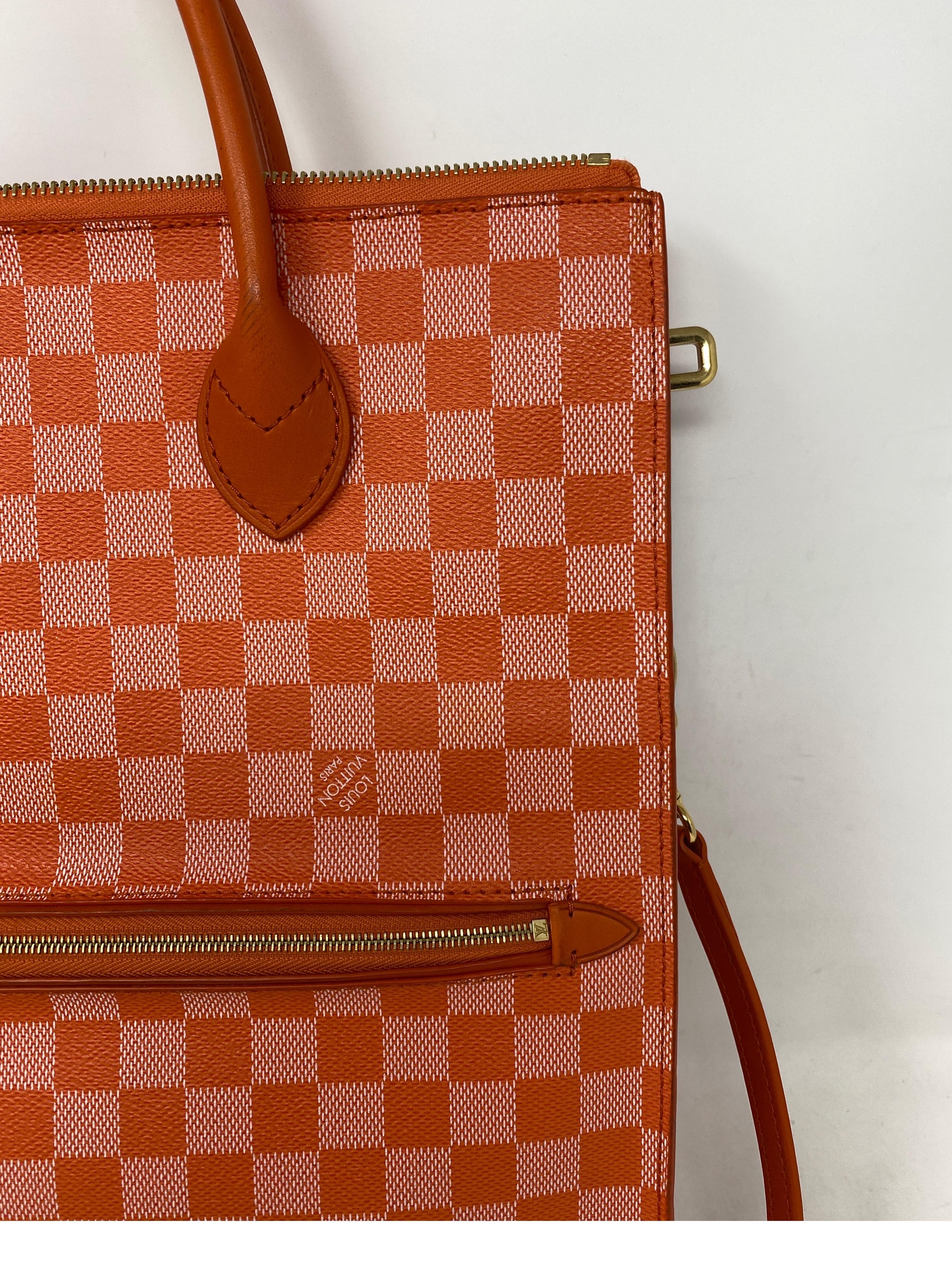 Louis Vuitton Orange Checkered Bag  10