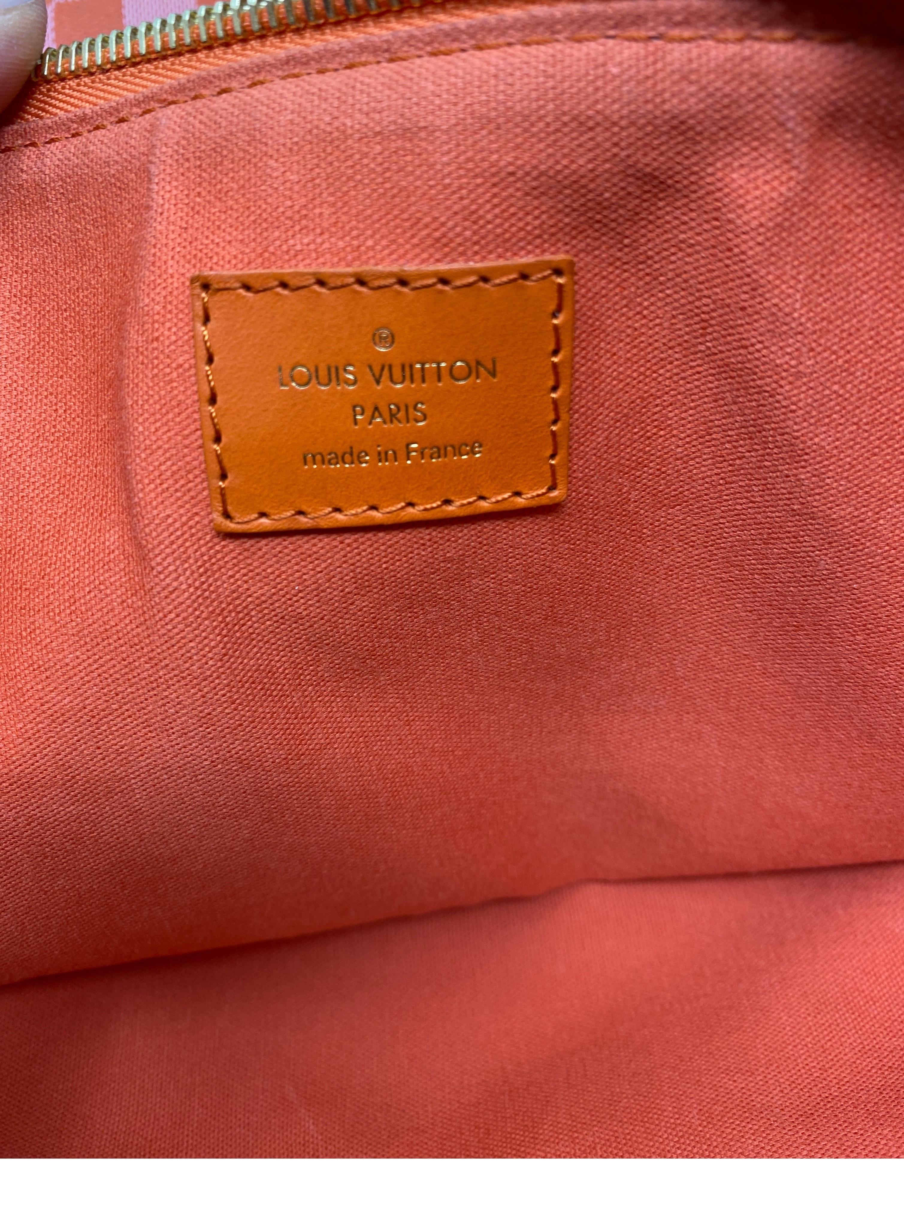 Louis Vuitton Orange Checkered Bag  12