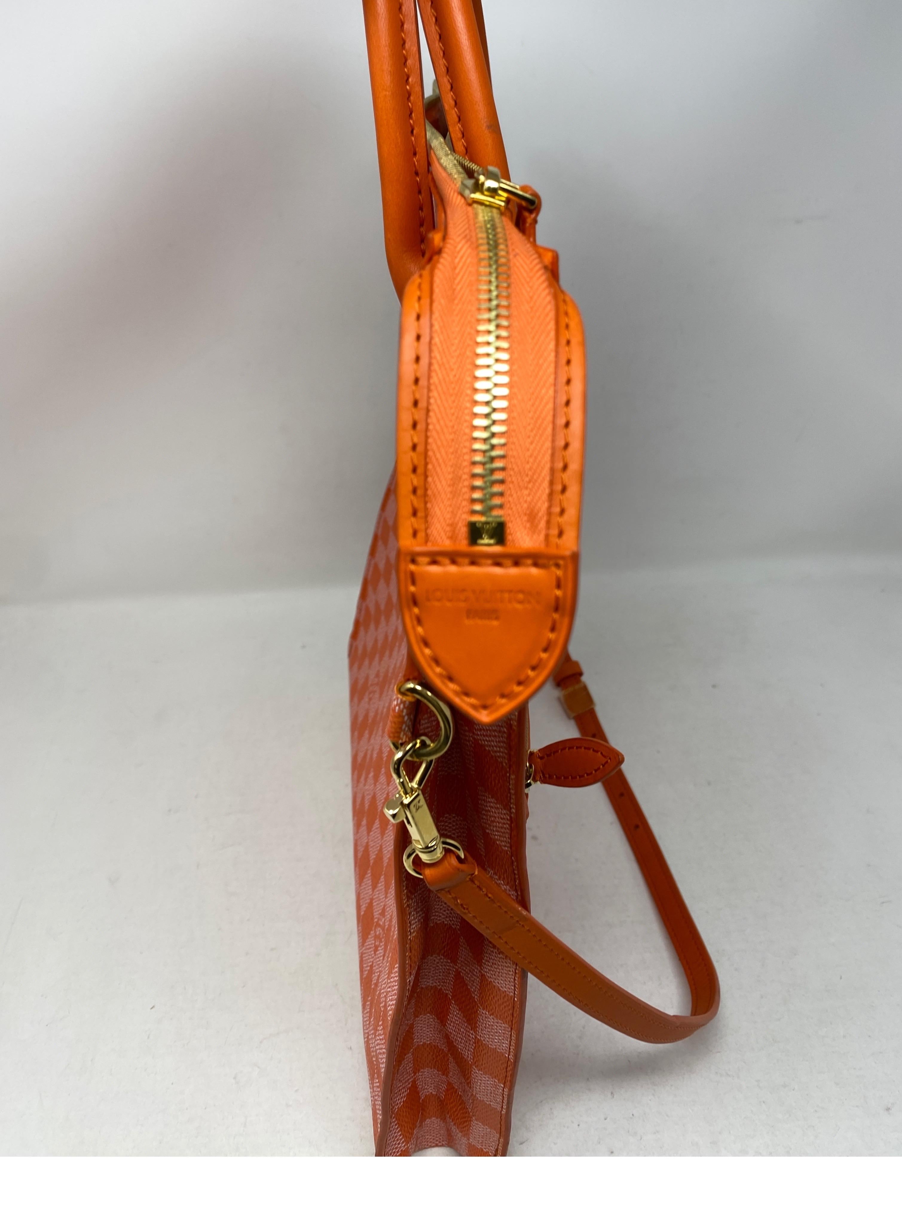 Louis Vuitton Orange Checkered Bag  2