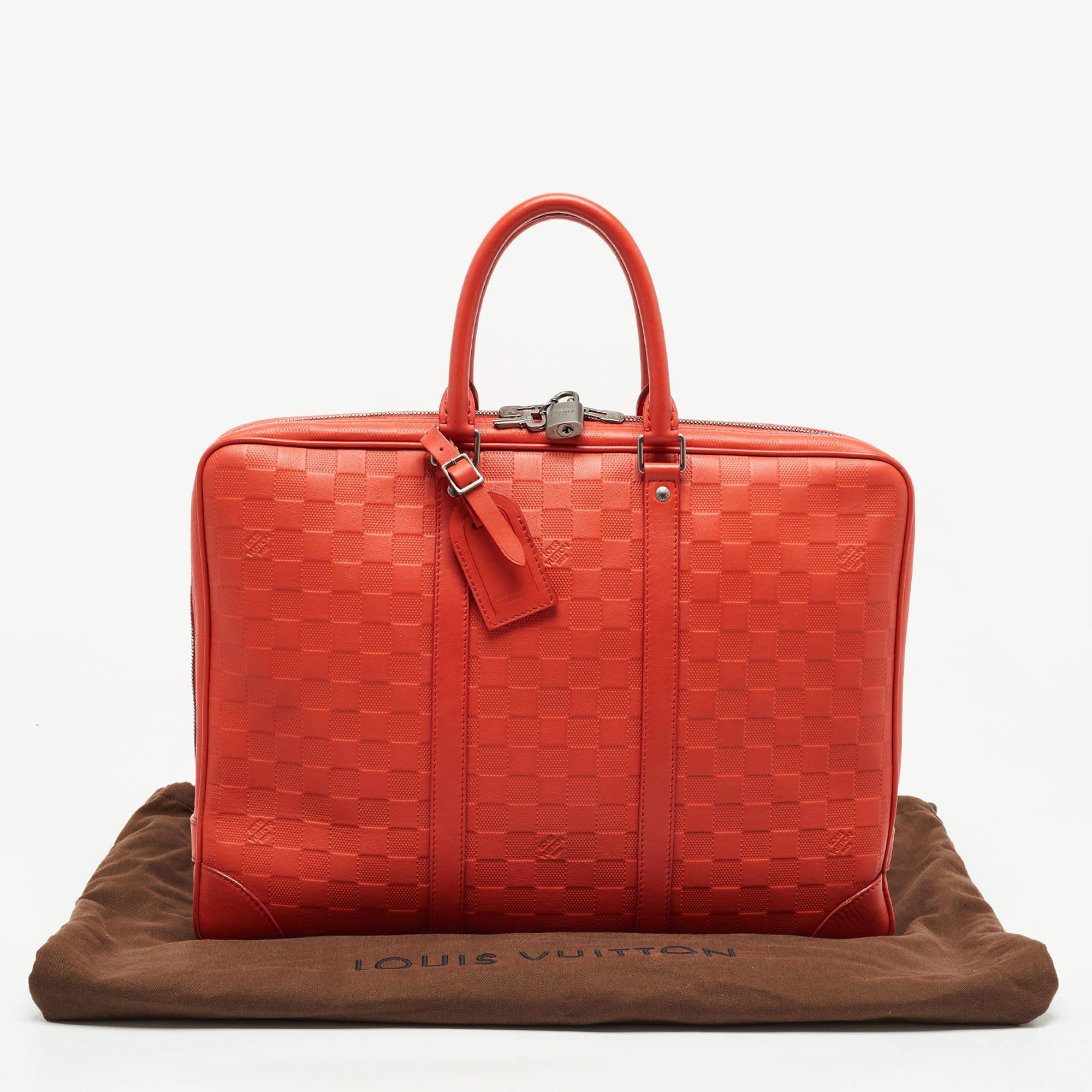 Louis Vuitton Orange Damier Infini Leather Porte Documents Voyage Briefcase 6