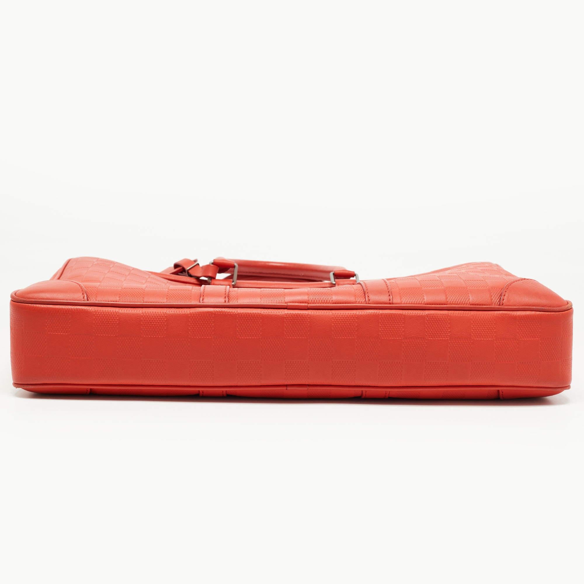 Louis Vuitton Orange Damier Infini Leather Porte Documents Voyage Briefcase 1