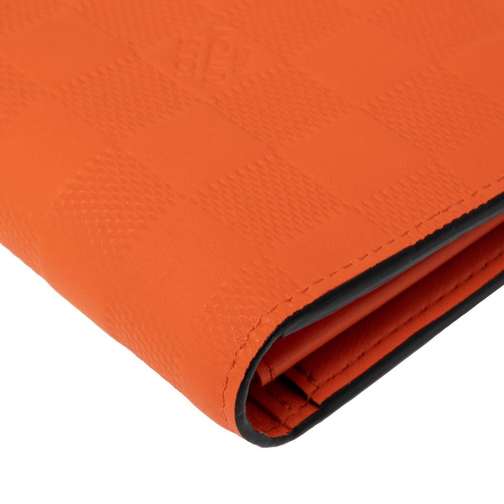 Louis Vuitton Orange Damier Leather Brazza Wallet 1