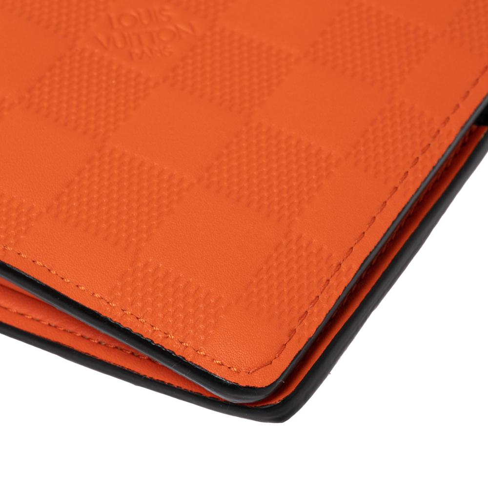 Louis Vuitton Orange Damier Leather Brazza Wallet 2