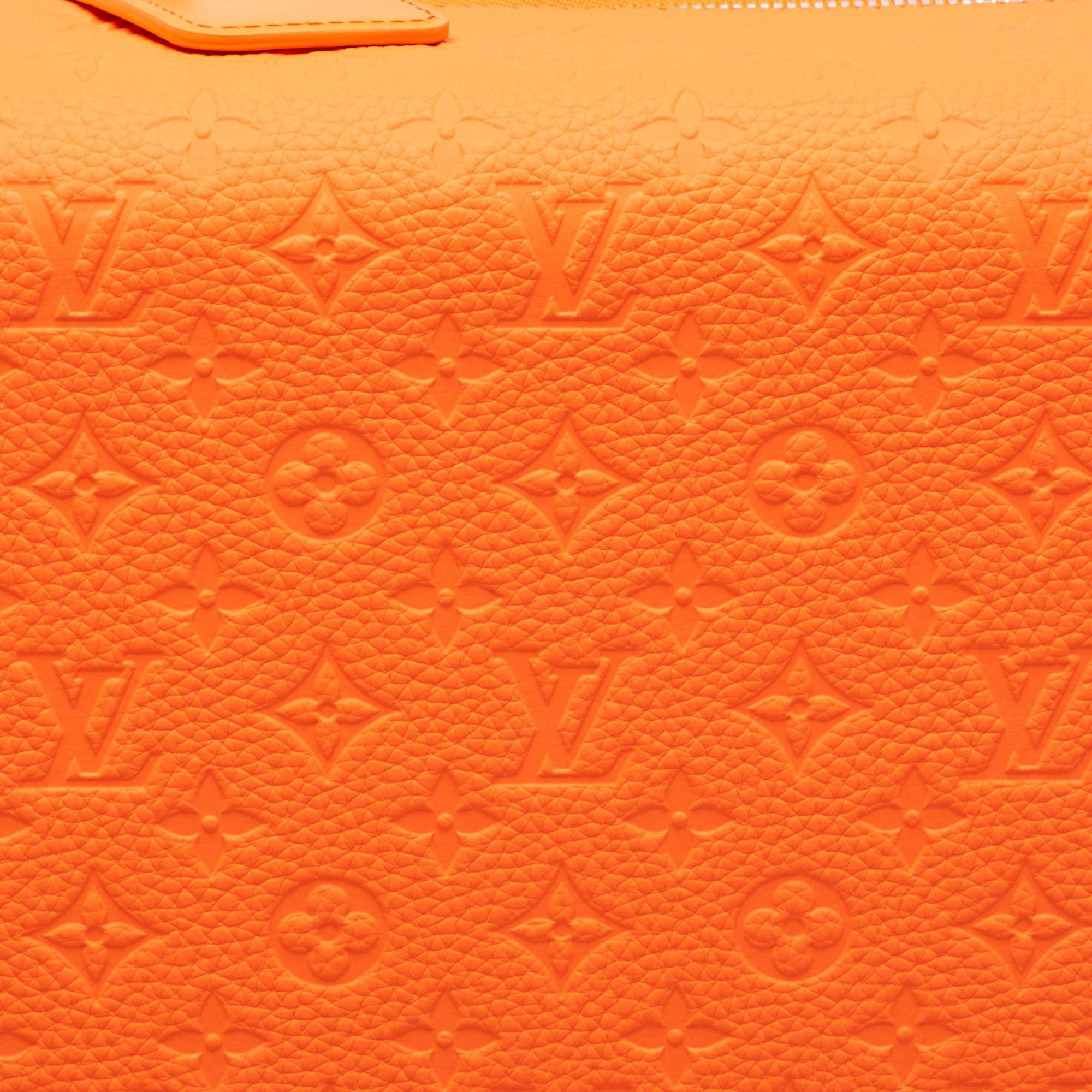 Louis Vuitton Orange Empreinte Leather Horizon 55 Suitcase For Sale 8