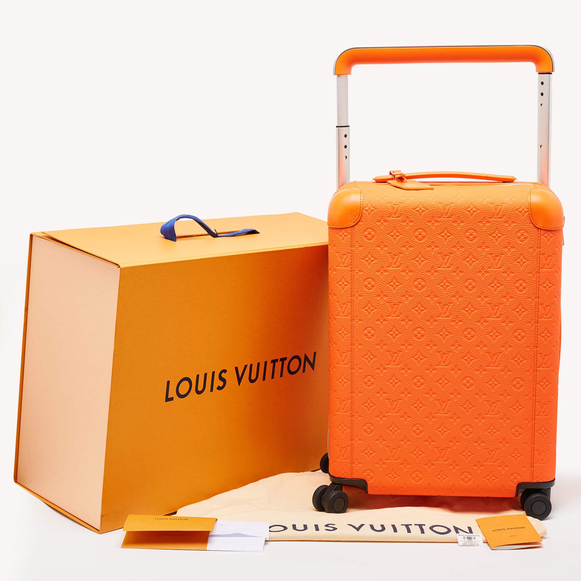 Women's Louis Vuitton Orange Empreinte Leather Horizon 55 Suitcase