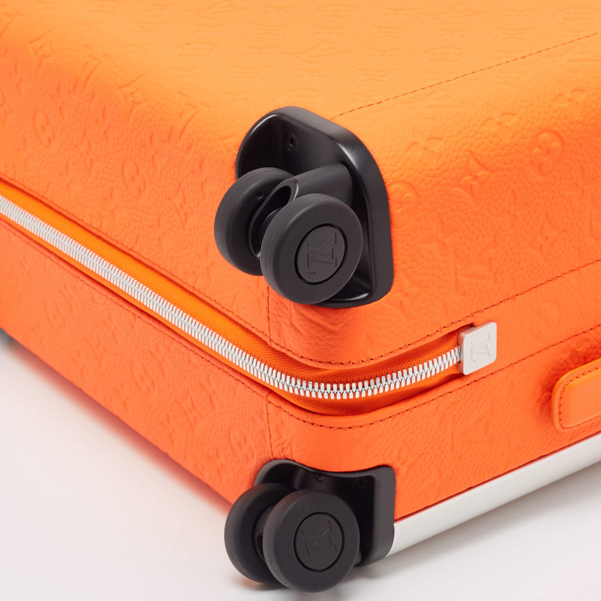 Louis Vuitton Orange Empreinte Leather Horizon 55 Suitcase For Sale 1