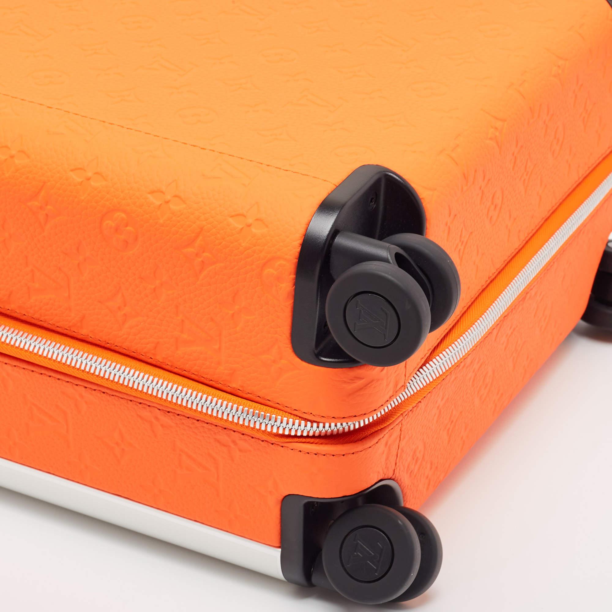 Louis Vuitton Orange Empreinte Leather Horizon 55 Suitcase For Sale 2