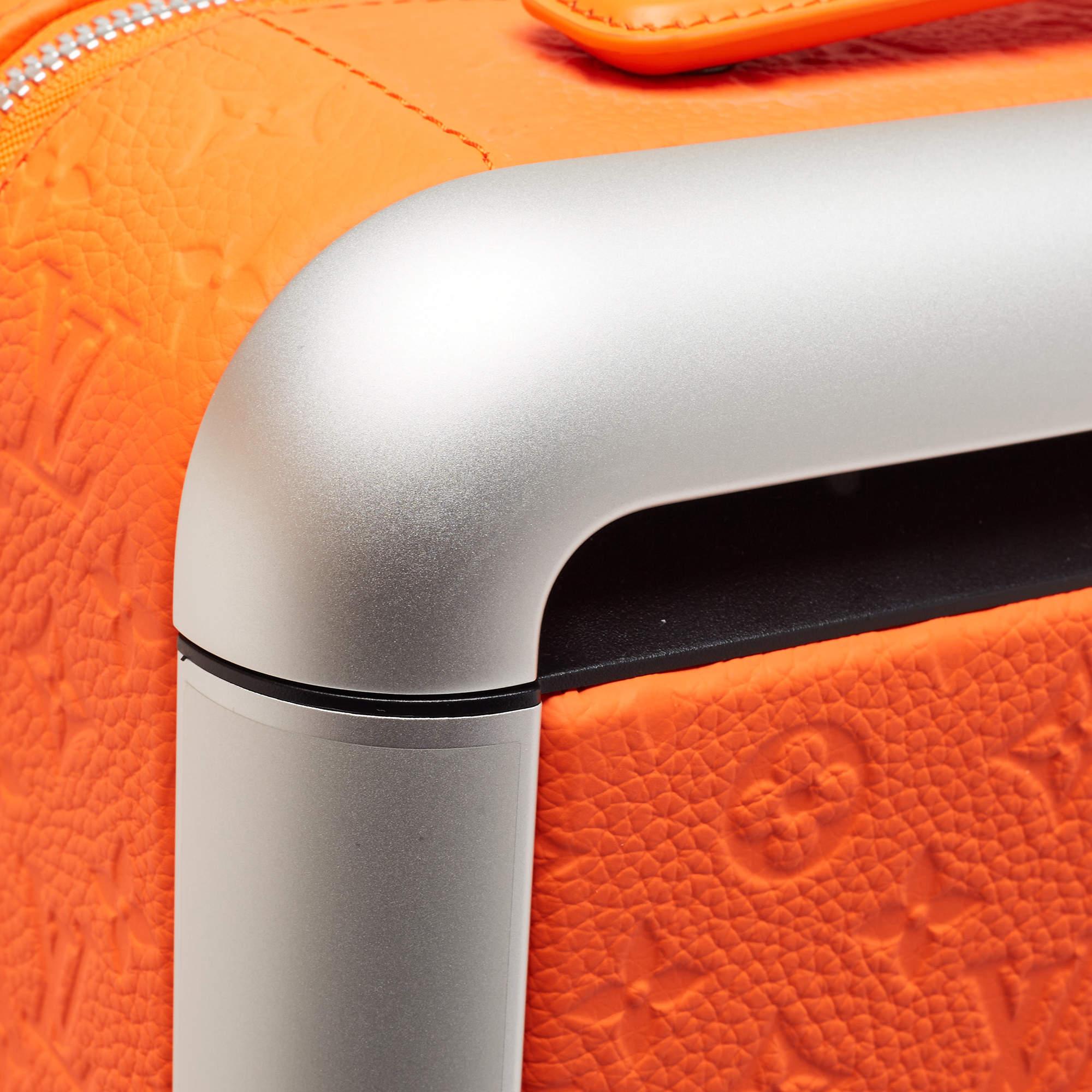 Louis Vuitton Orange Empreinte Leather Horizon 55 Suitcase For Sale 4