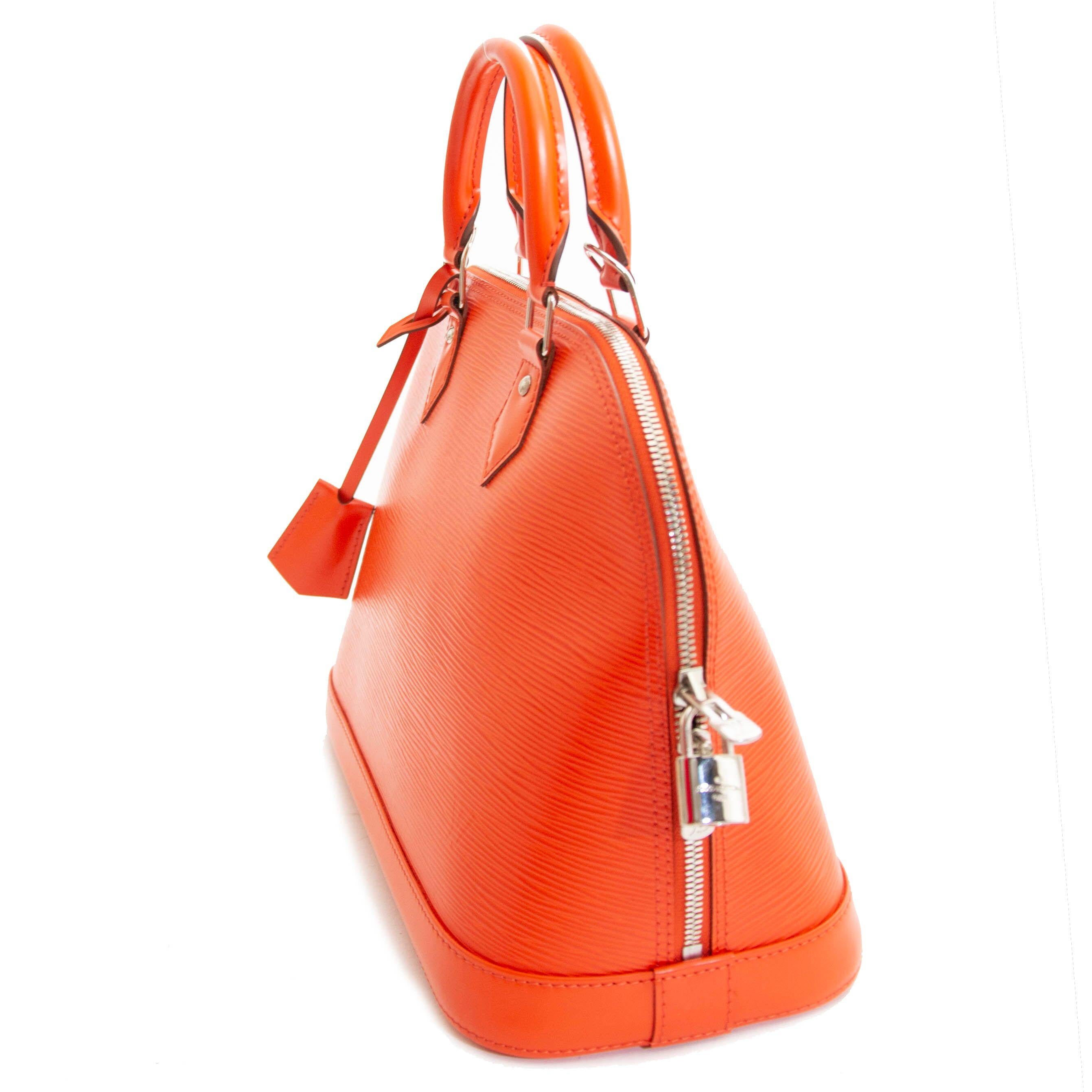 Red Louis Vuitton Orange Epi Alma PM  For Sale