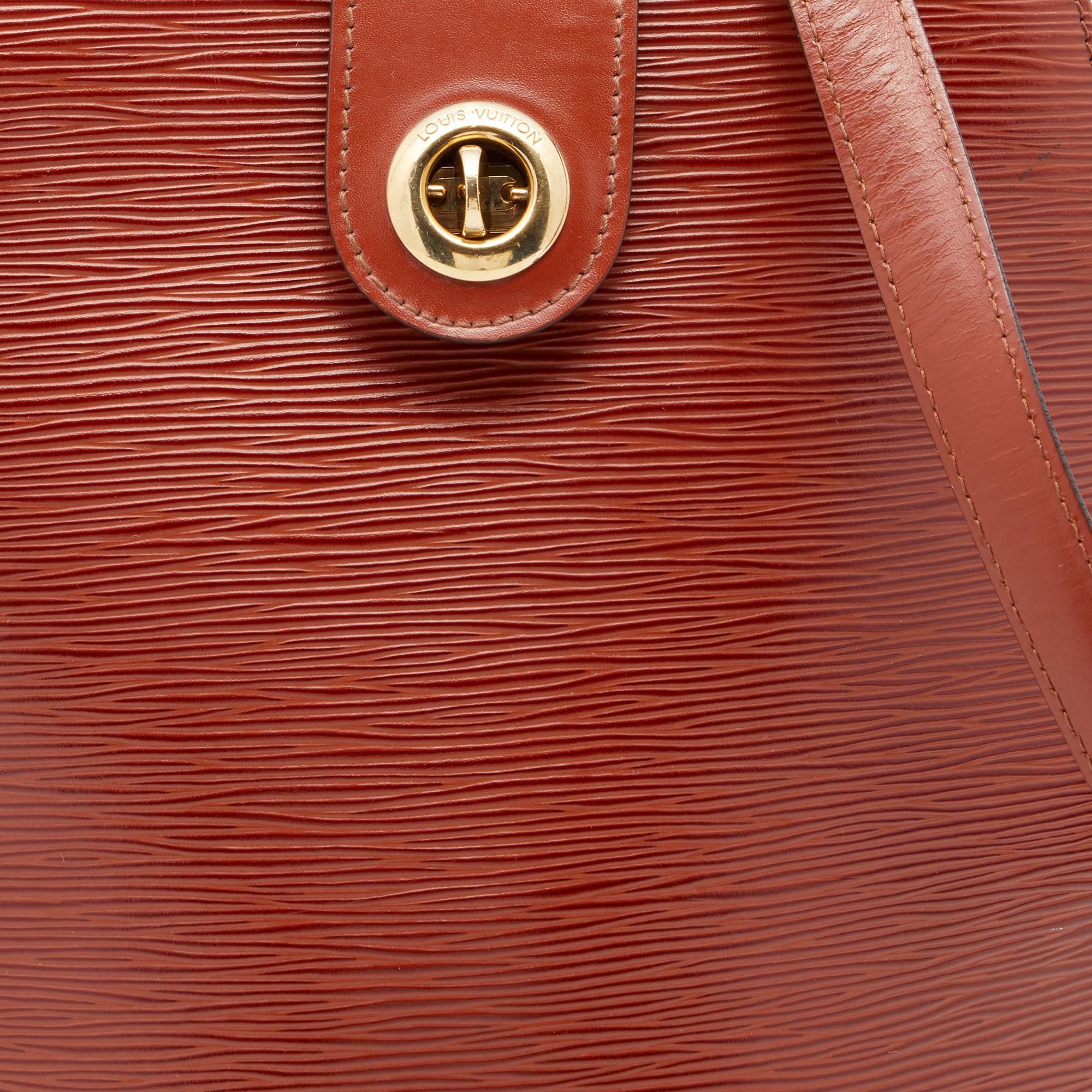 Louis Vuitton Orange Epi Leather Cluny Bag 5