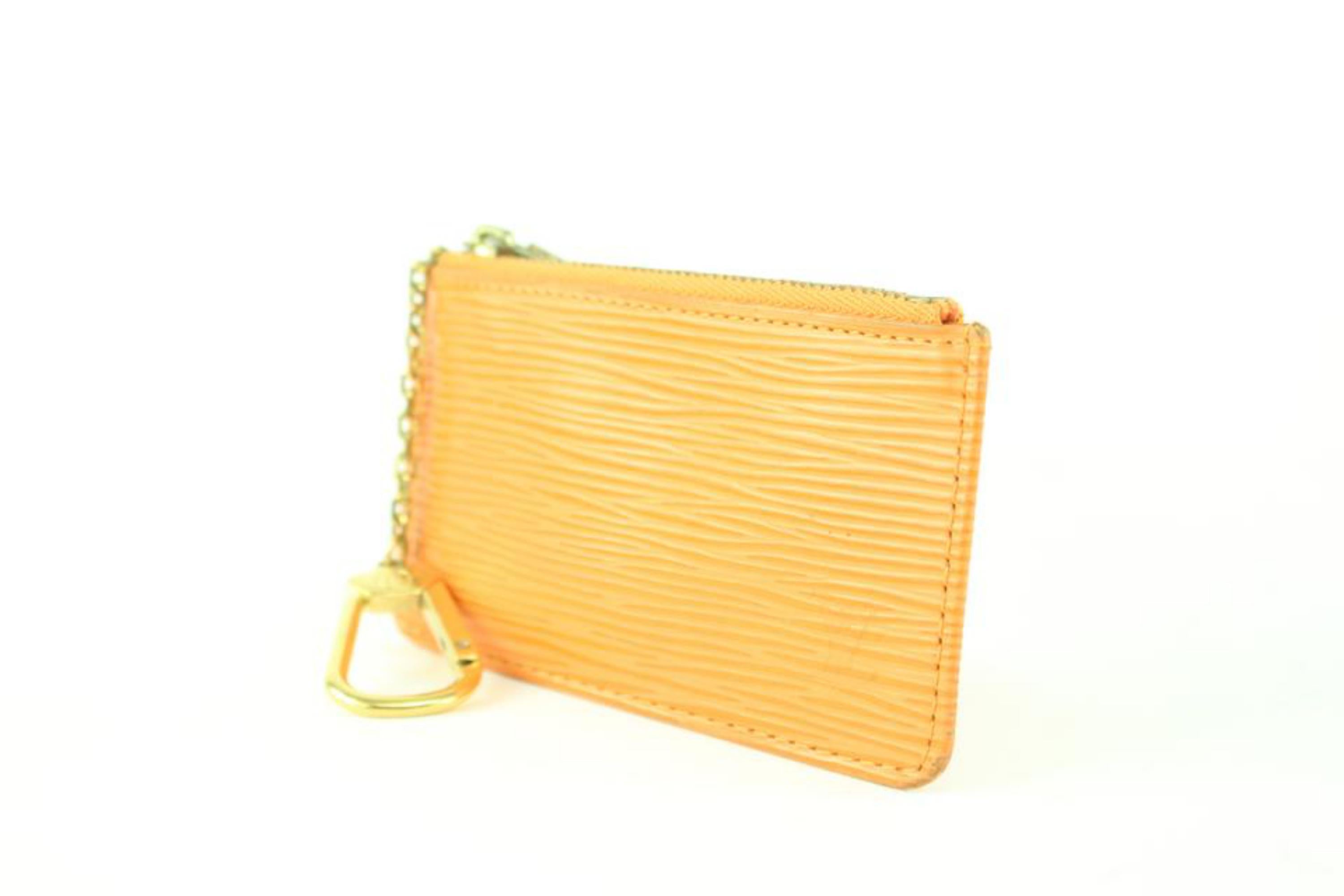 Louis Vuitton Orange Epi Leather Key Pouch Pochette Cles 106lv23 7