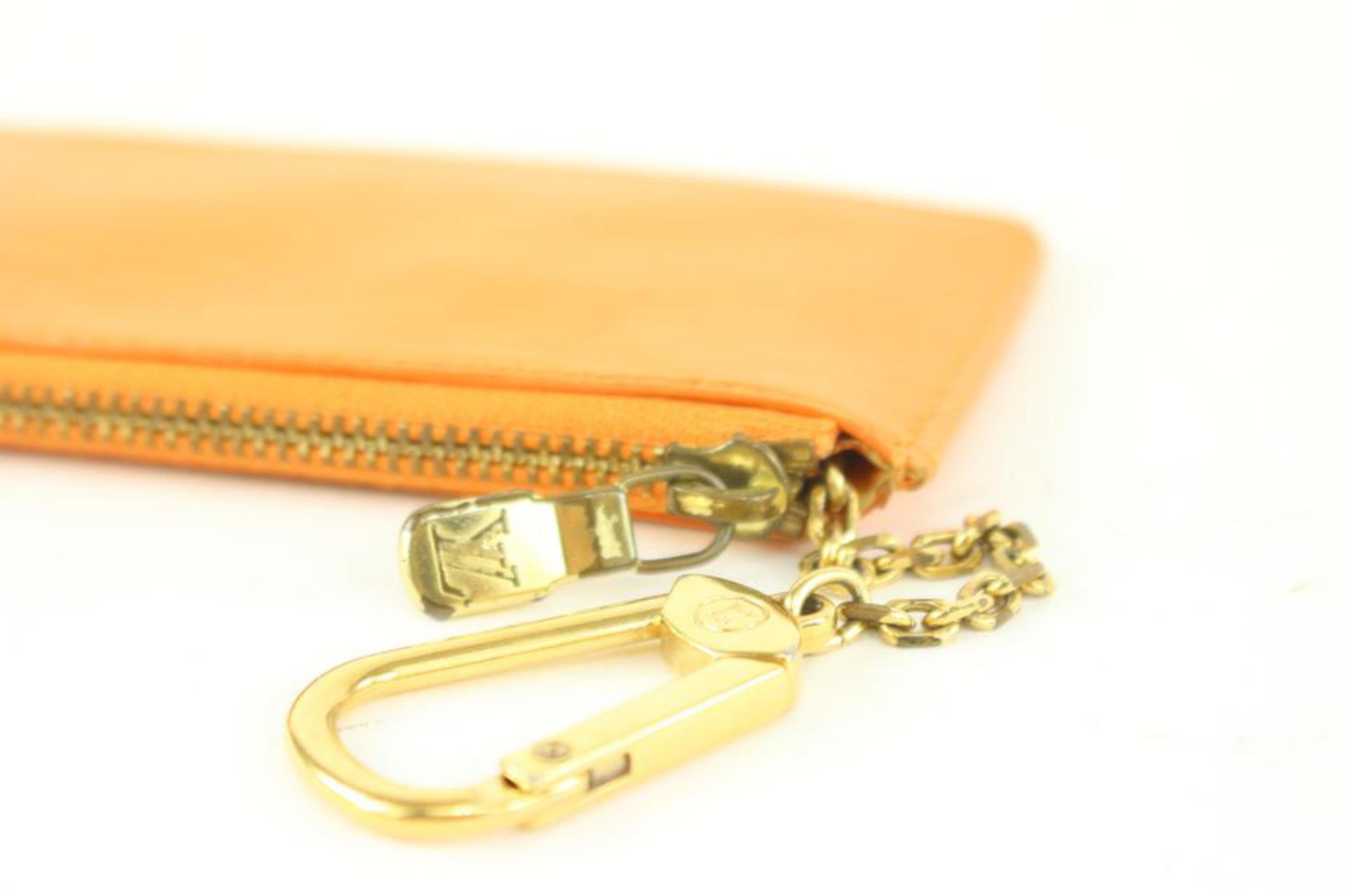 Louis Vuitton Orange Epi Leather Key Pouch Pochette Cles 106lv23 8