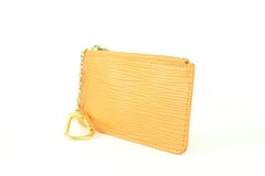 Louis Vuitton Orange Epi Leather Key Pouch Pochette Cles 106lv23