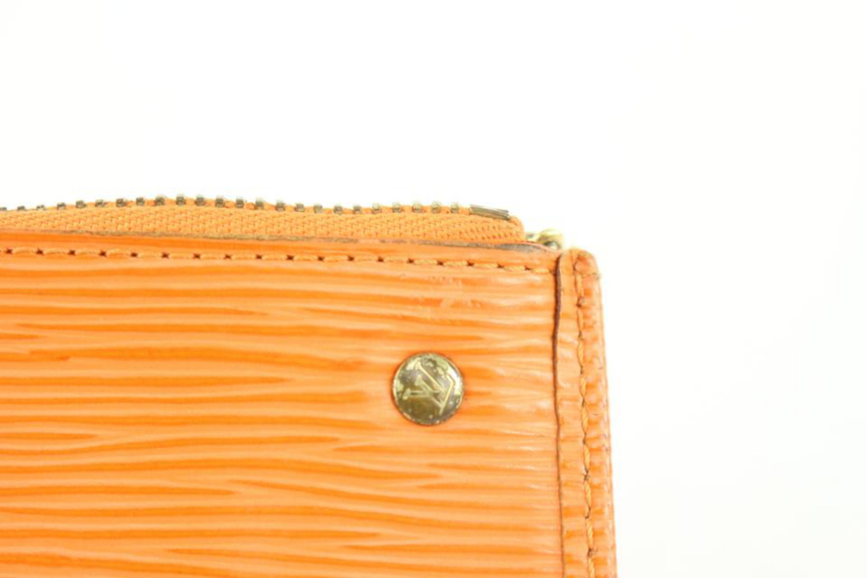 Women's Louis Vuitton Orange Epi Leather Key Pouch Pochette Cles 106lv23