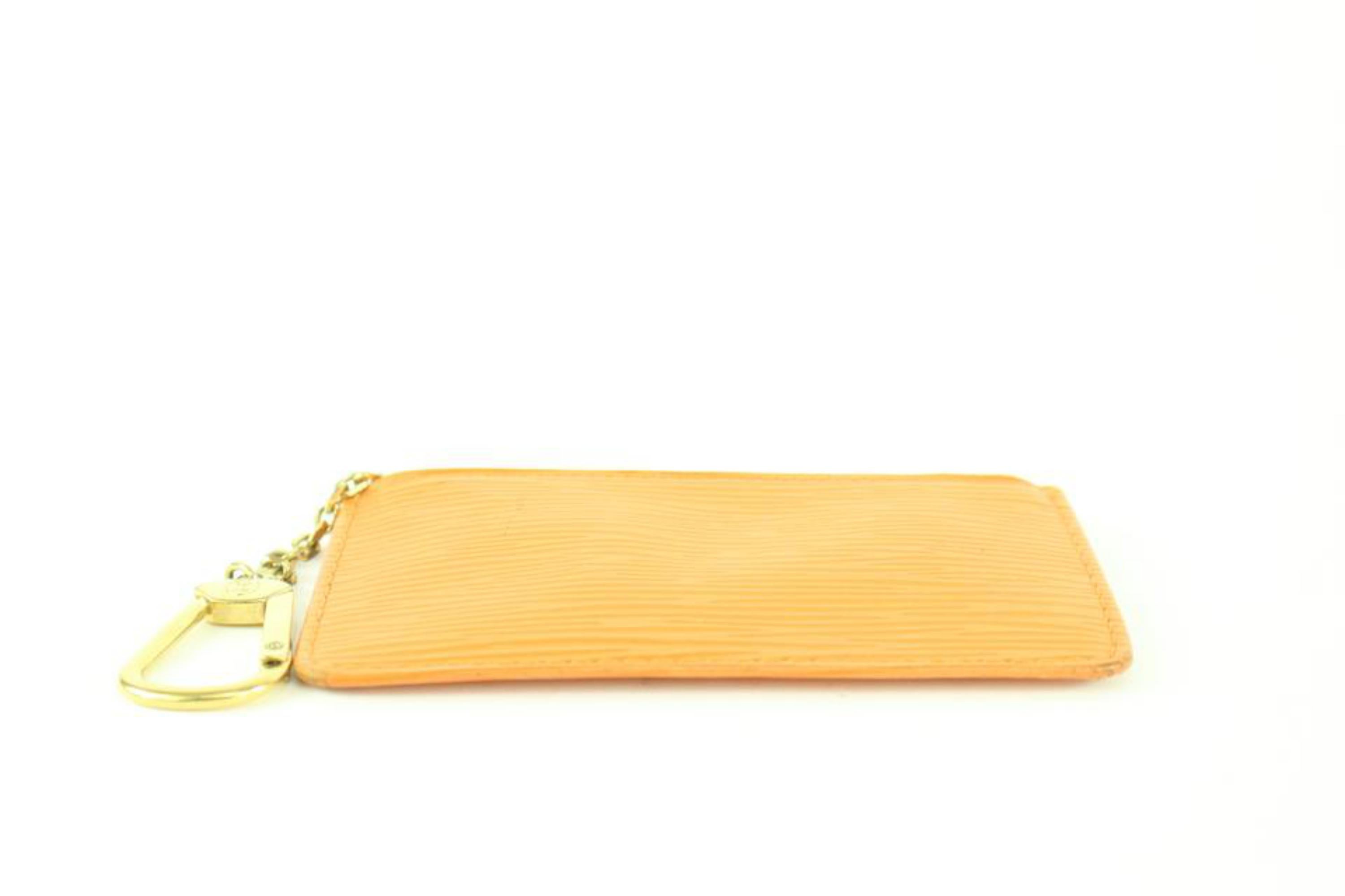 Louis Vuitton Orange Epi Leather Key Pouch Pochette Cles 106lv23 2