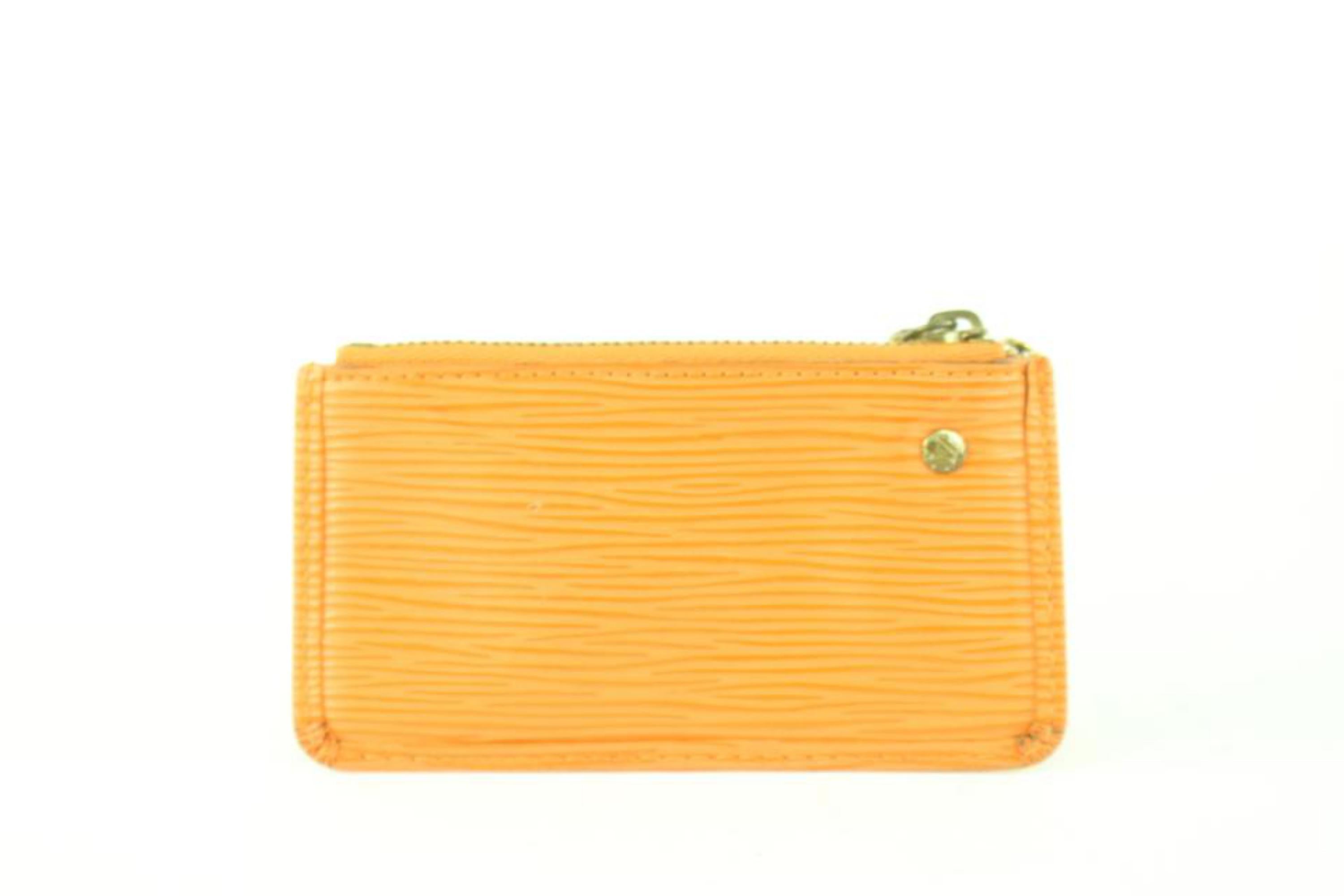 Louis Vuitton Orange Epi Leather Key Pouch Pochette Cles 106lv23 3