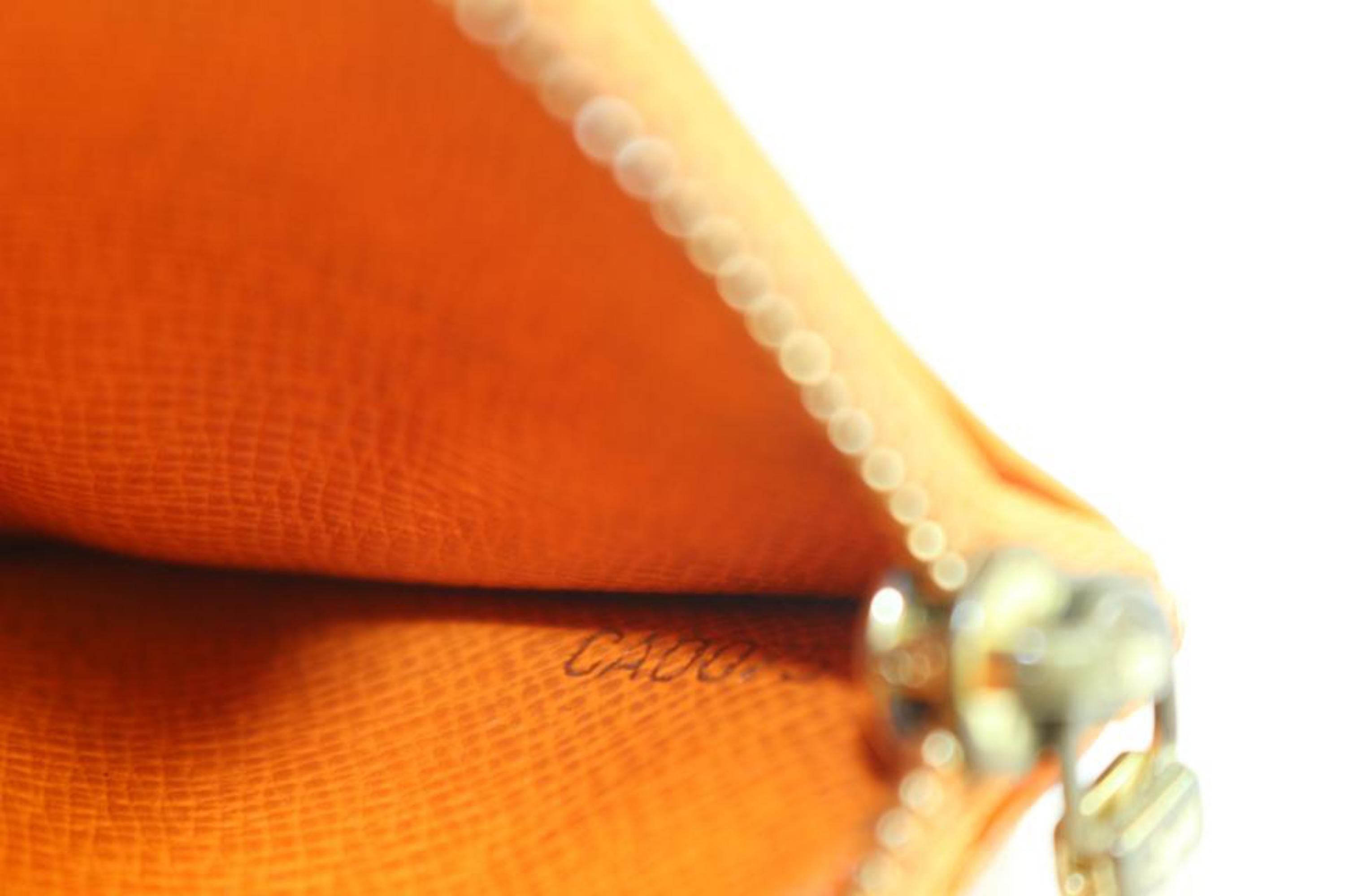 Louis Vuitton Orange Epi Leather Key Pouch Pochette Cles 106lv23 4