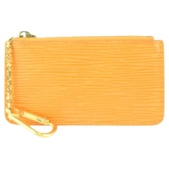 Louis Vuitton Orange Epi Leather Key Pouch Pochette Cles 106lv23
