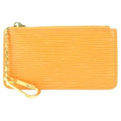 Louis Vuitton Orange Epi Leather Key Pouch Pochette Cles 106lv23