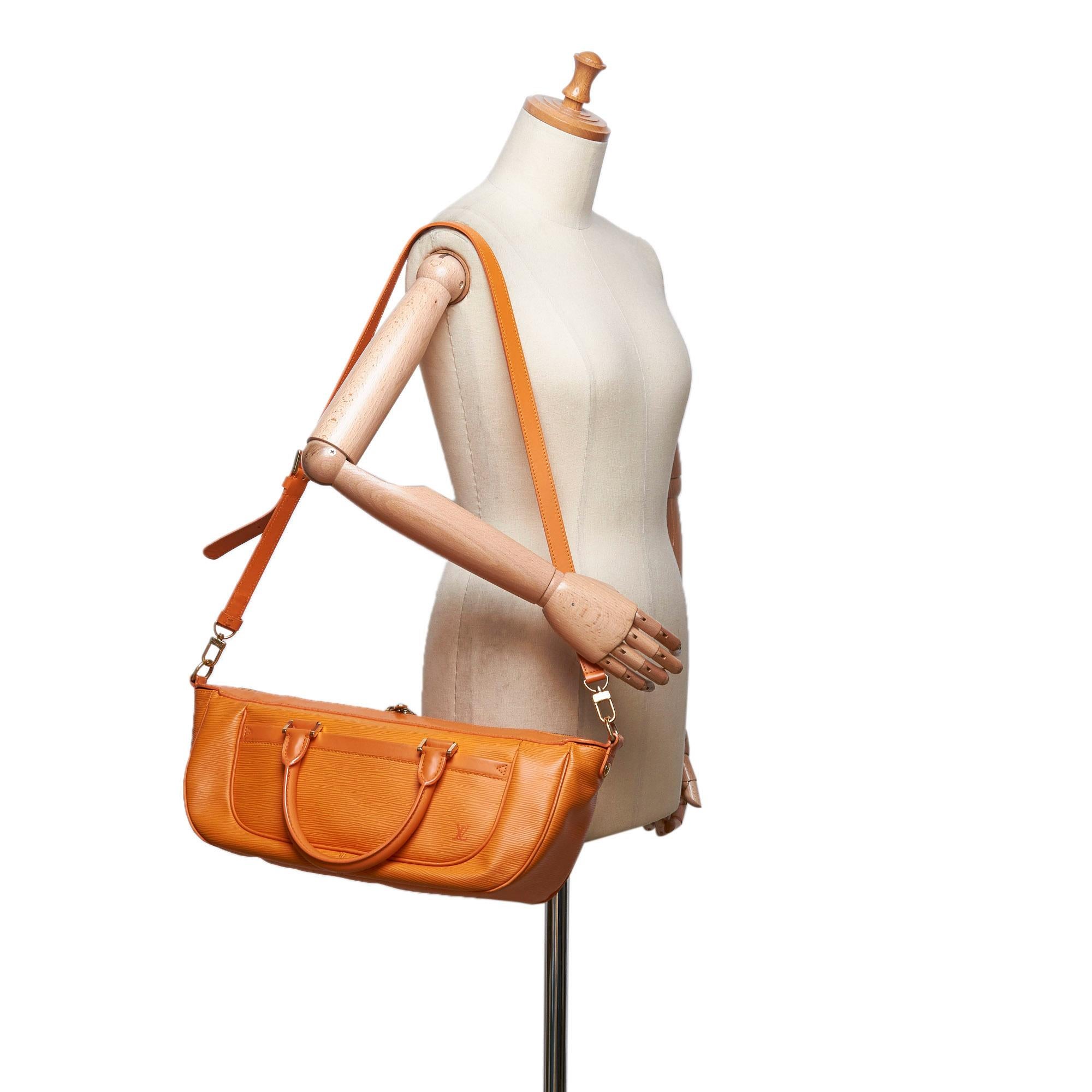 Louis Vuitton Orange Epi Leather Leather Epi Dhanura MM France w/ Dust Bag 8