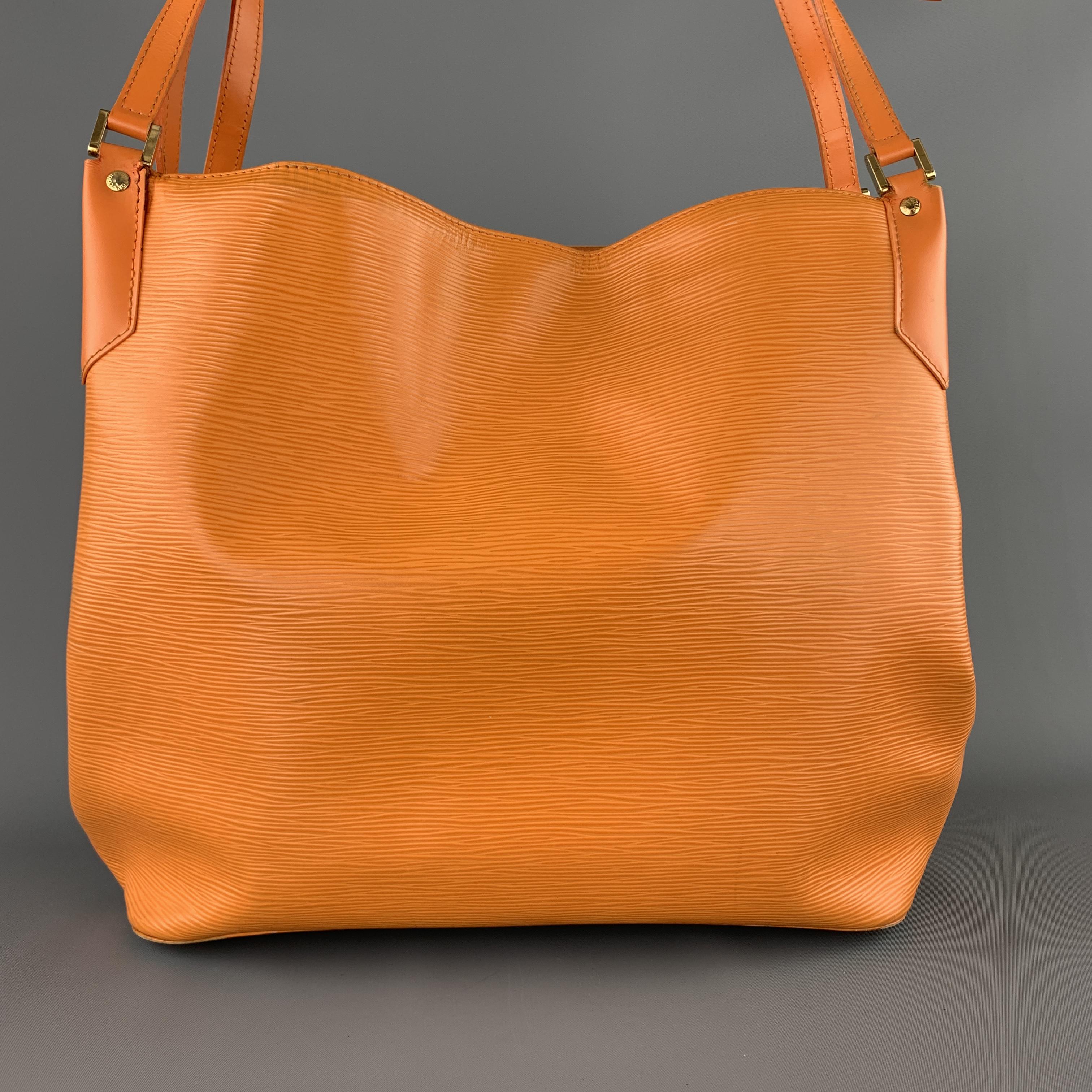 Women's LOUIS VUITTON Orange Epi Leather MANDARA MM Large Shoulder Bag