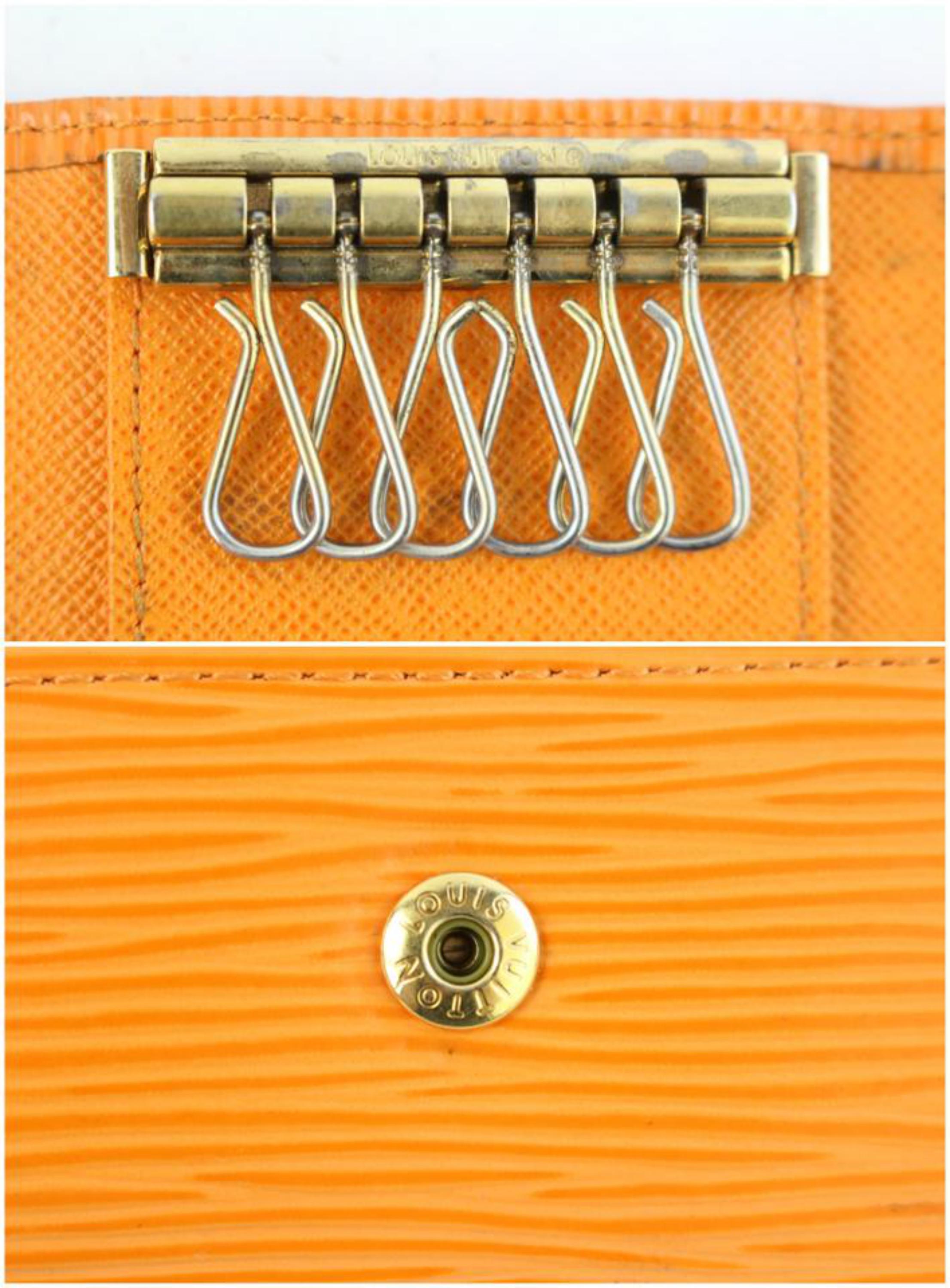 Louis Vuitton Orange Epi Leather Multicles 6 Key Holder 3le107 Wallet For Sale 7