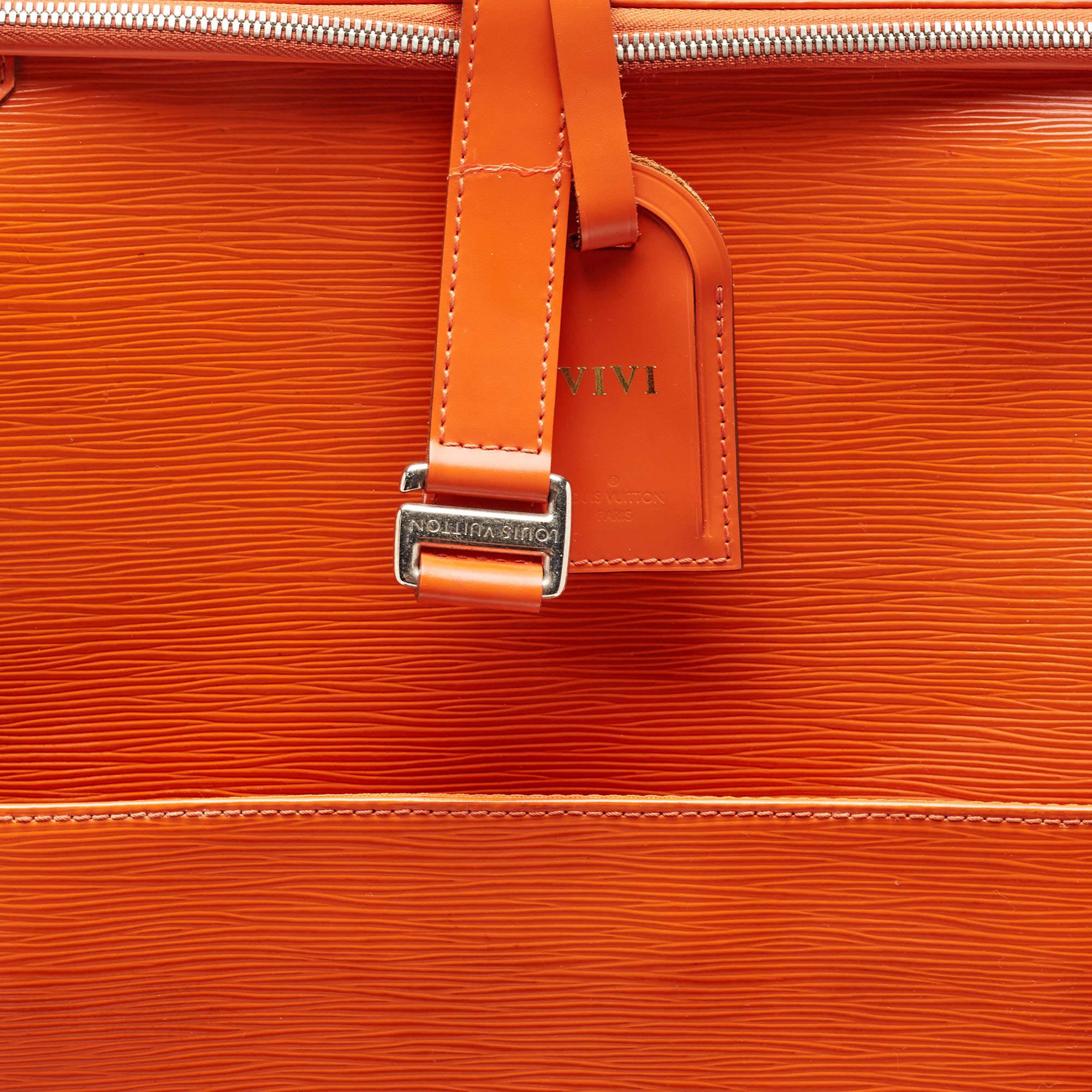 Louis Vuitton Orange Epi Leather Pegase 55 Luggage 15