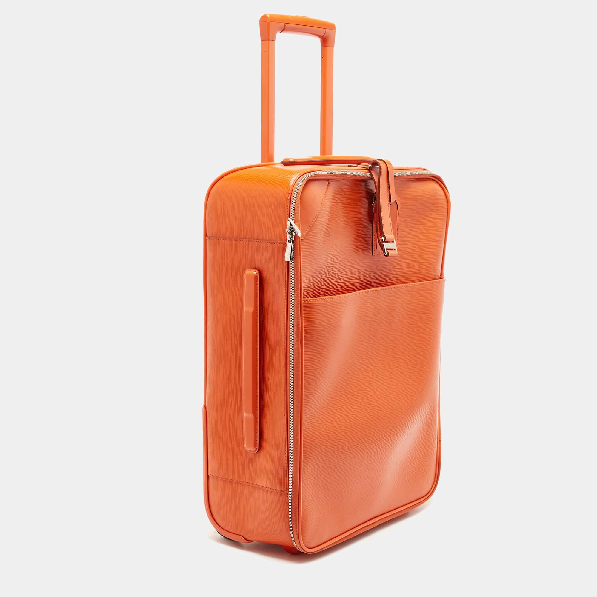 Women's Louis Vuitton Orange Epi Leather Pegase 55 Luggage