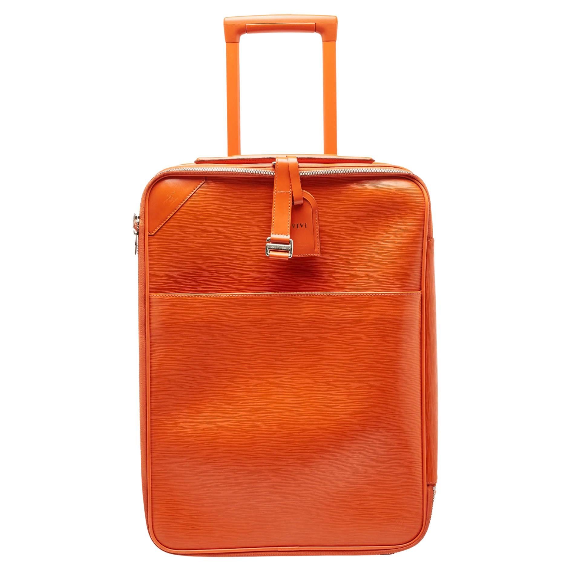 Louis Vuitton Orange Epi Leather Pegase 55 Luggage