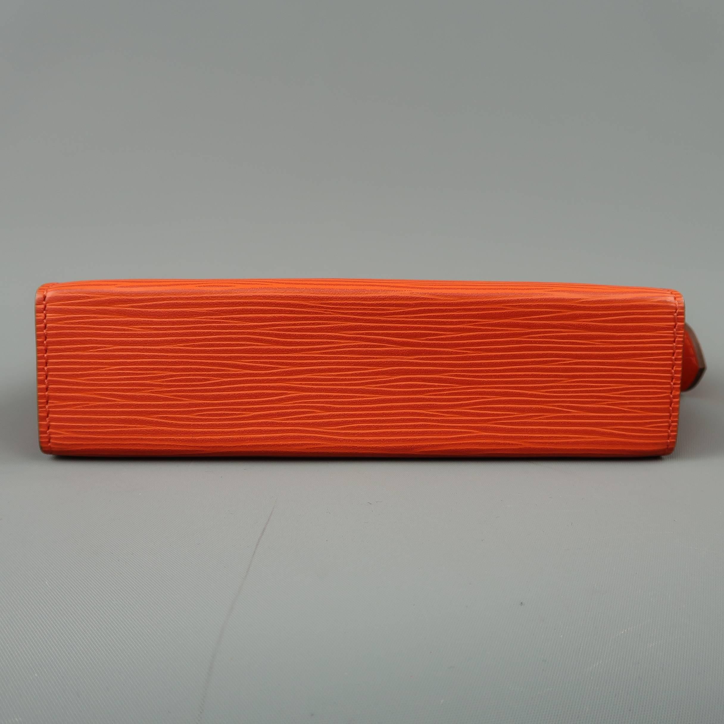 Red LOUIS VUITTON Bag Orange Epi Leather Poche Toilette 19 Zip Pouch Bag