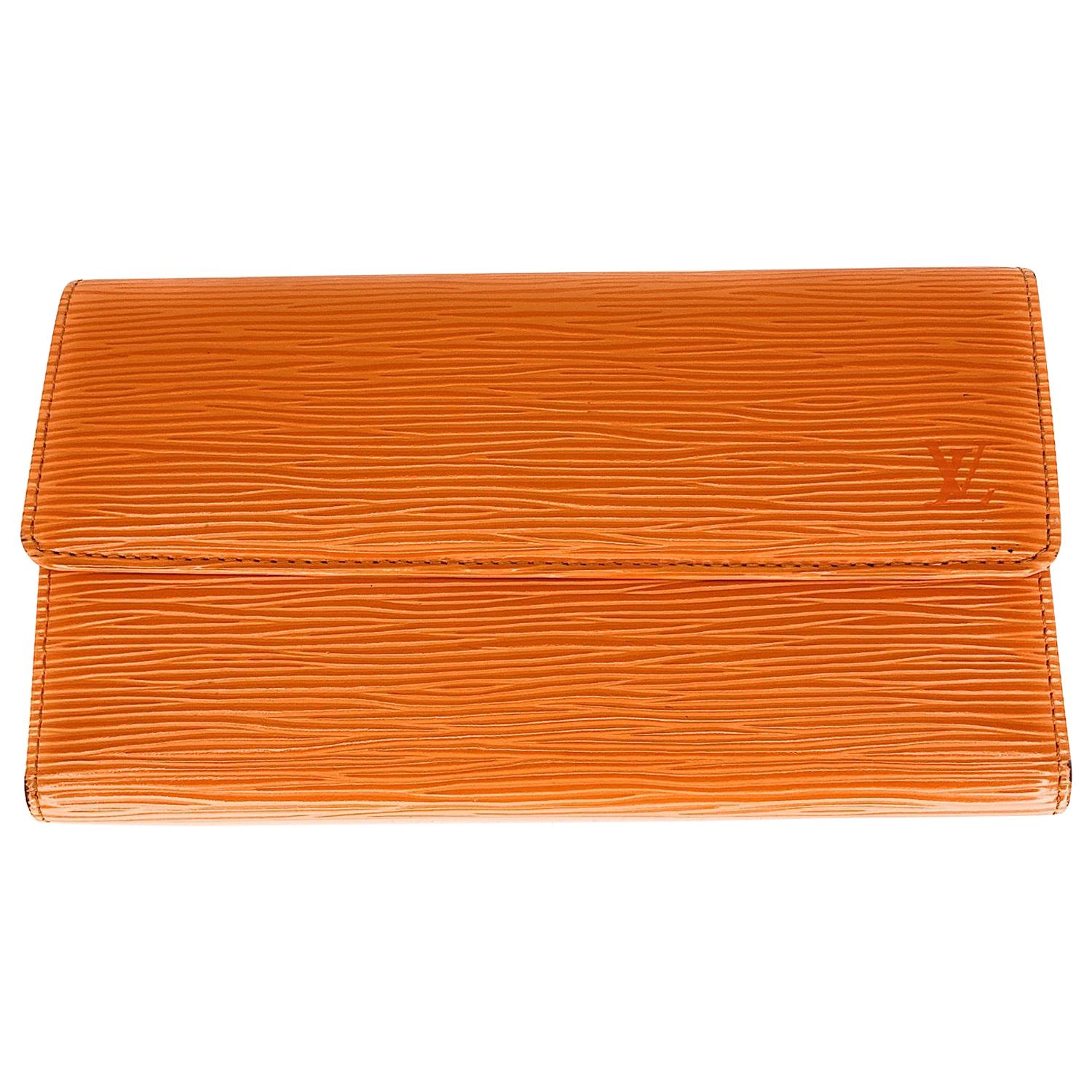 Louis Vuitton Orange EPI Leather Porte Tresor International Wallet