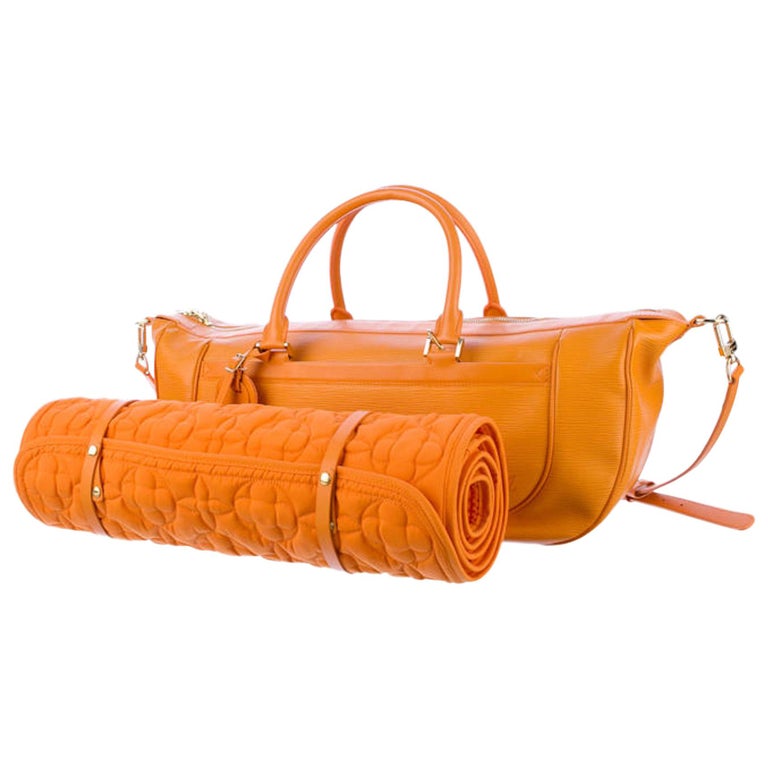 NEW Louis Vuitton Orange Epi Weekender Yoga Sport Bag with